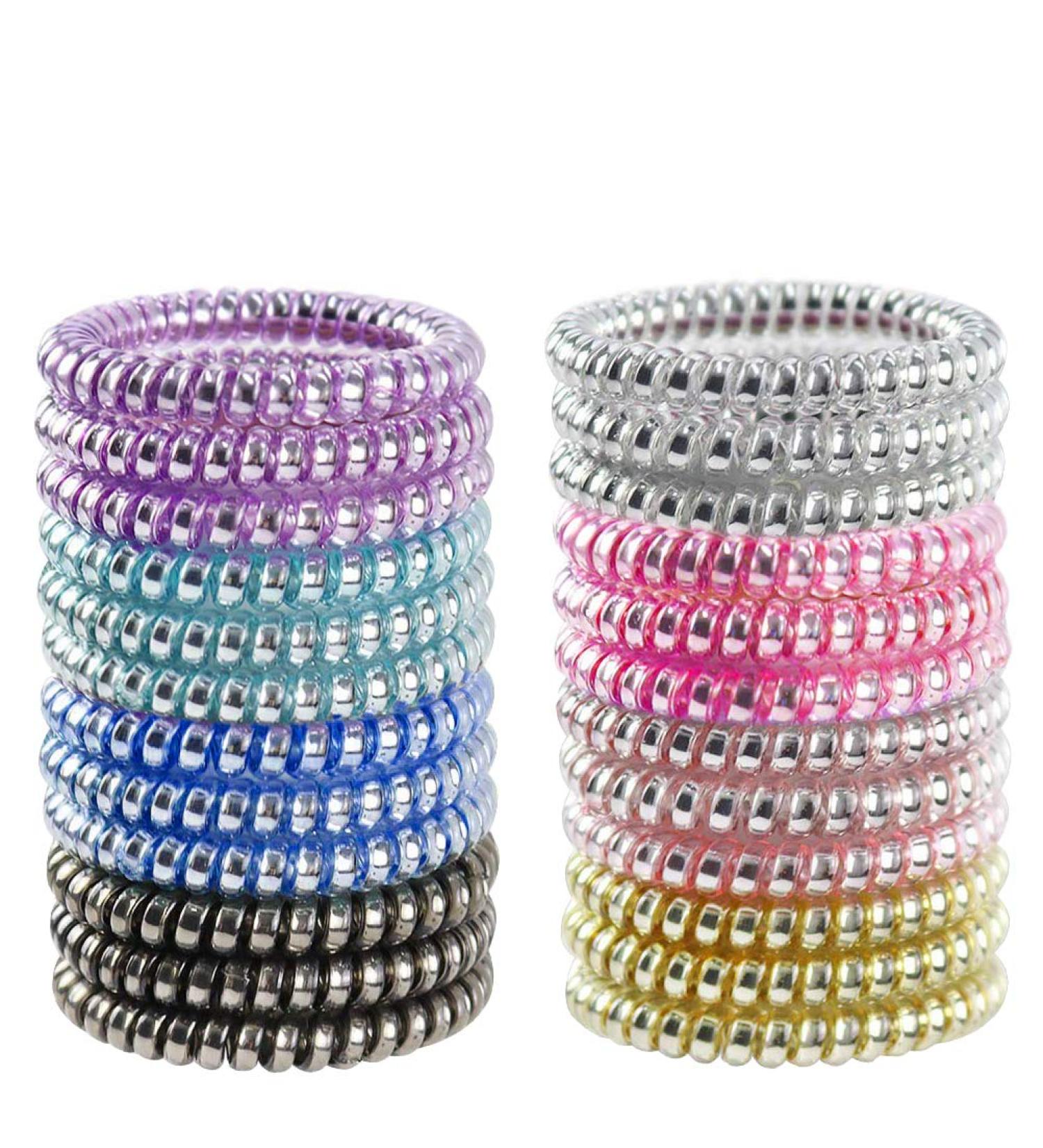 Winrase Colorful Spiral Phone Cord Hair Ties - 24pcs Hair Coil Ponytail Holders for Women and Girls - Buy Online on GoSupps.com