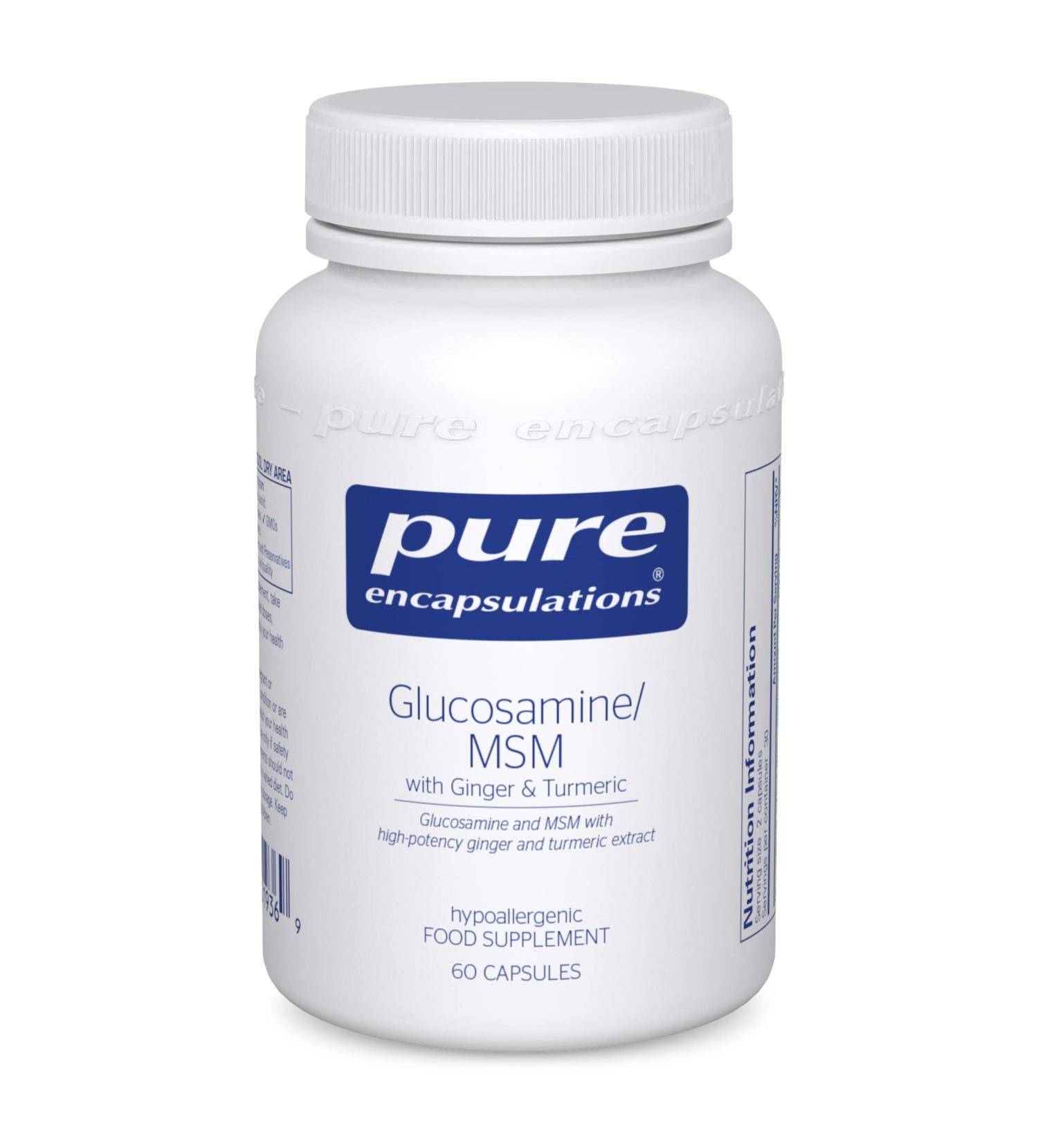 Pure Encapsulations Glucosamine/MSM Capsules with Ginger and Turmeric - Joint Support Supplement - 60 Capsules - Buy Online on GoSupps.com