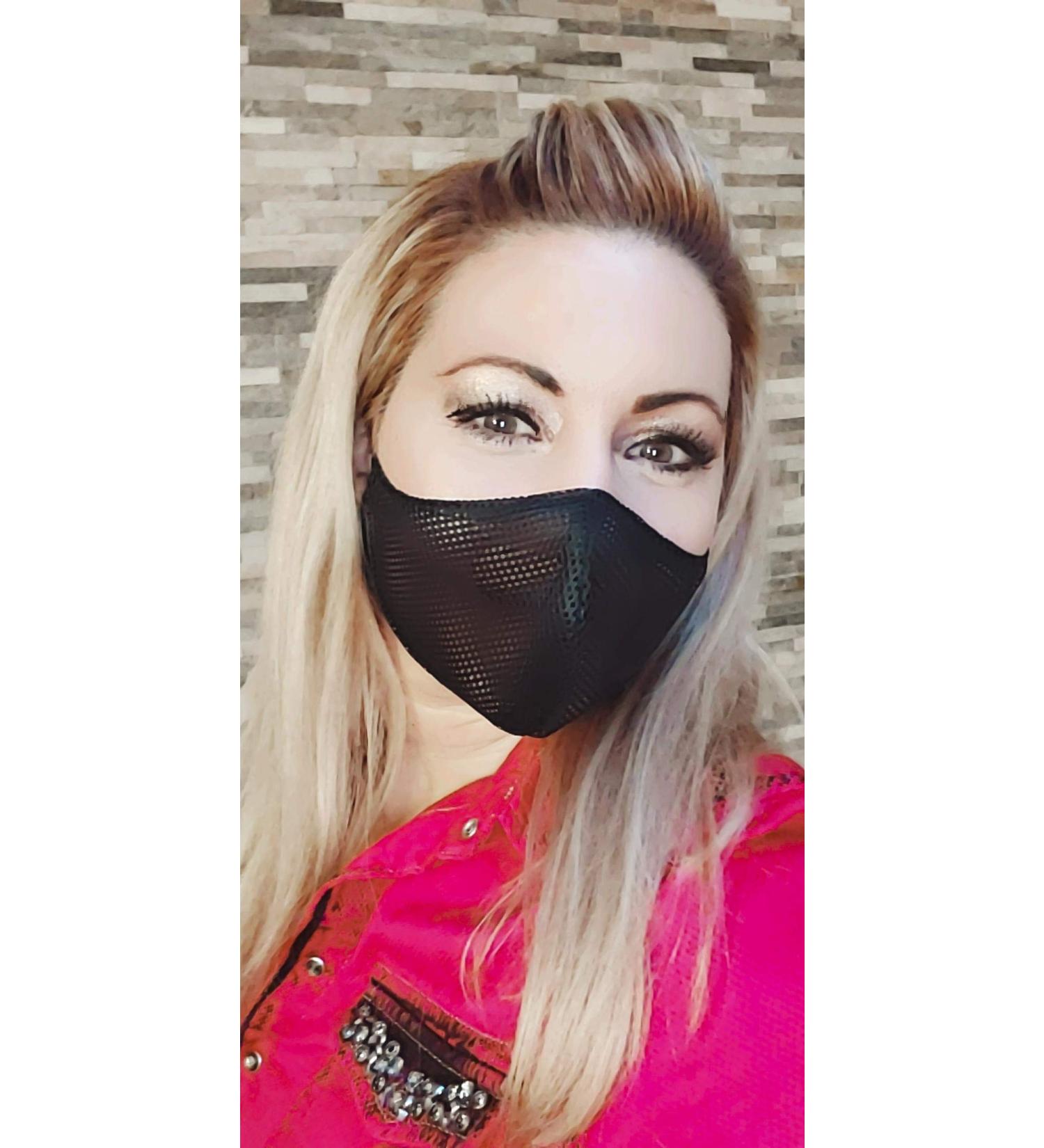 ActivMask: Washable Black Coarse Mesh Face Mask for Sports | Free Breathing Mouth-Nose Cover - Buy Online on GoSupps.com