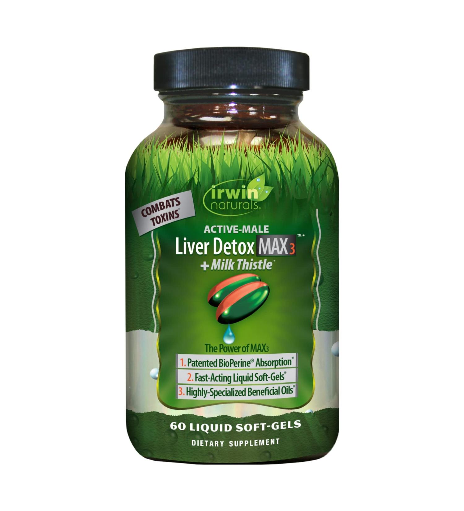 Irwin Naturals Liver Detox Max3 + Milk Thistle 60ct - Supports Liver Health & Detoxification - Buy Online on GoSupps.com