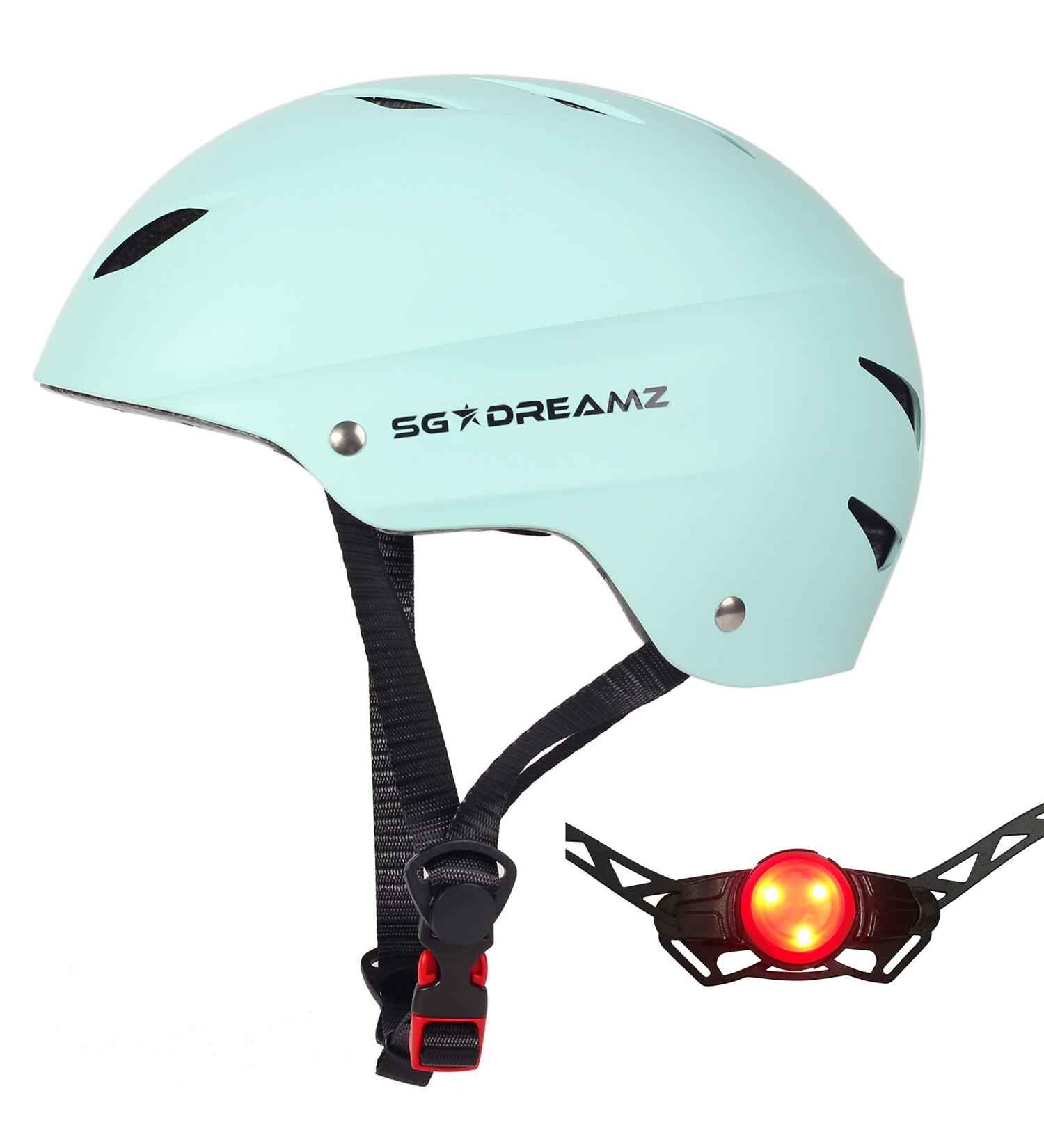 LED Safety Light Adult Commuter Bicycle Helmet for Men and Women | Adjustable Dial | Head Circumference 22-24.4 | Safety Certified (SK12) | Mint - Buy Online on GoSupps.com