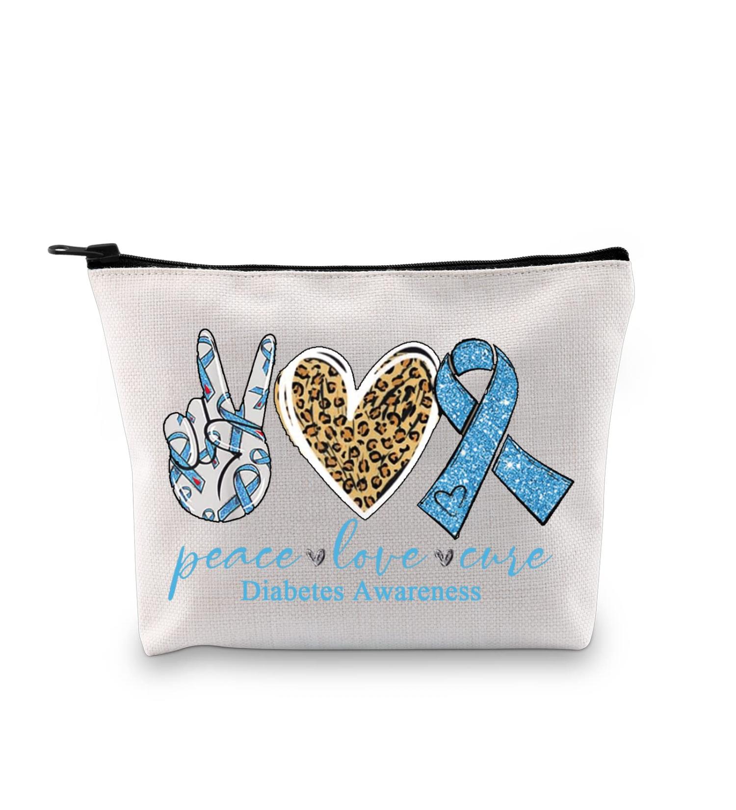 PXTIDY Funny Diabetic Gift | Diabetes Warrior Cosmetic Bag for Diabetes Awareness | Medical Alert Makeup Pouch | Diabetic Emergency Survival Kit - Buy Online on GoSupps.com