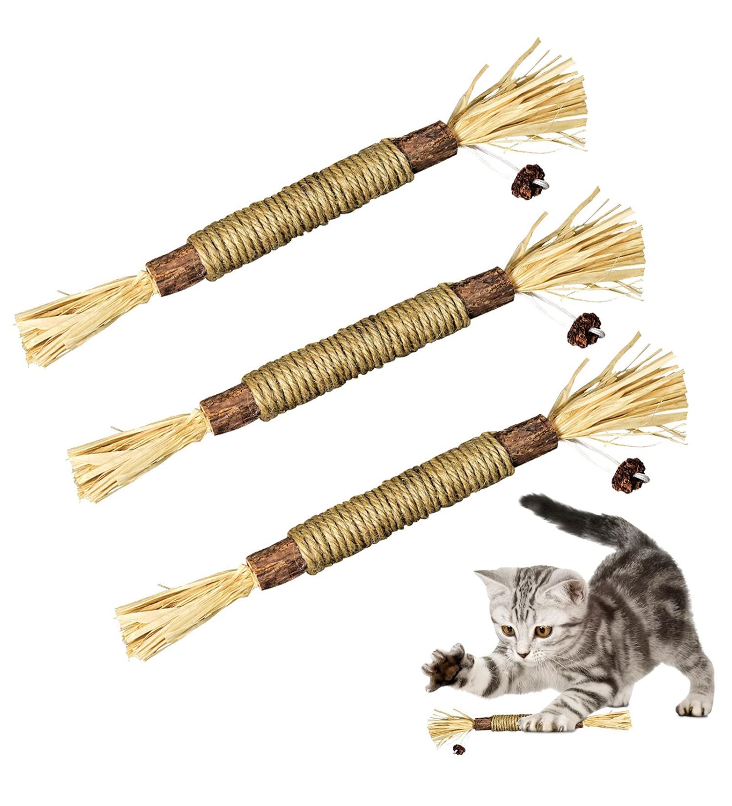 3 Pack Silvervine Cat Toys for Indoor Cats - Interactive Chew Toy for Dental Health & Teething Kittens - Buy Online on GoSupps.com