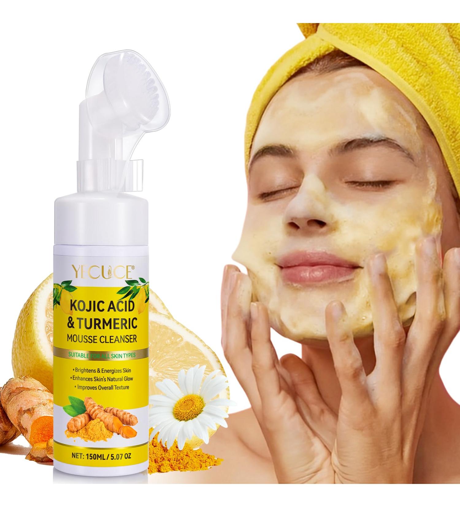 Kojic Acid & Turmeric Foaming Facial Cleanser - Gentle Acne Wash for Clear Skin | 5 fl. oz - Buy Online on GoSupps.com