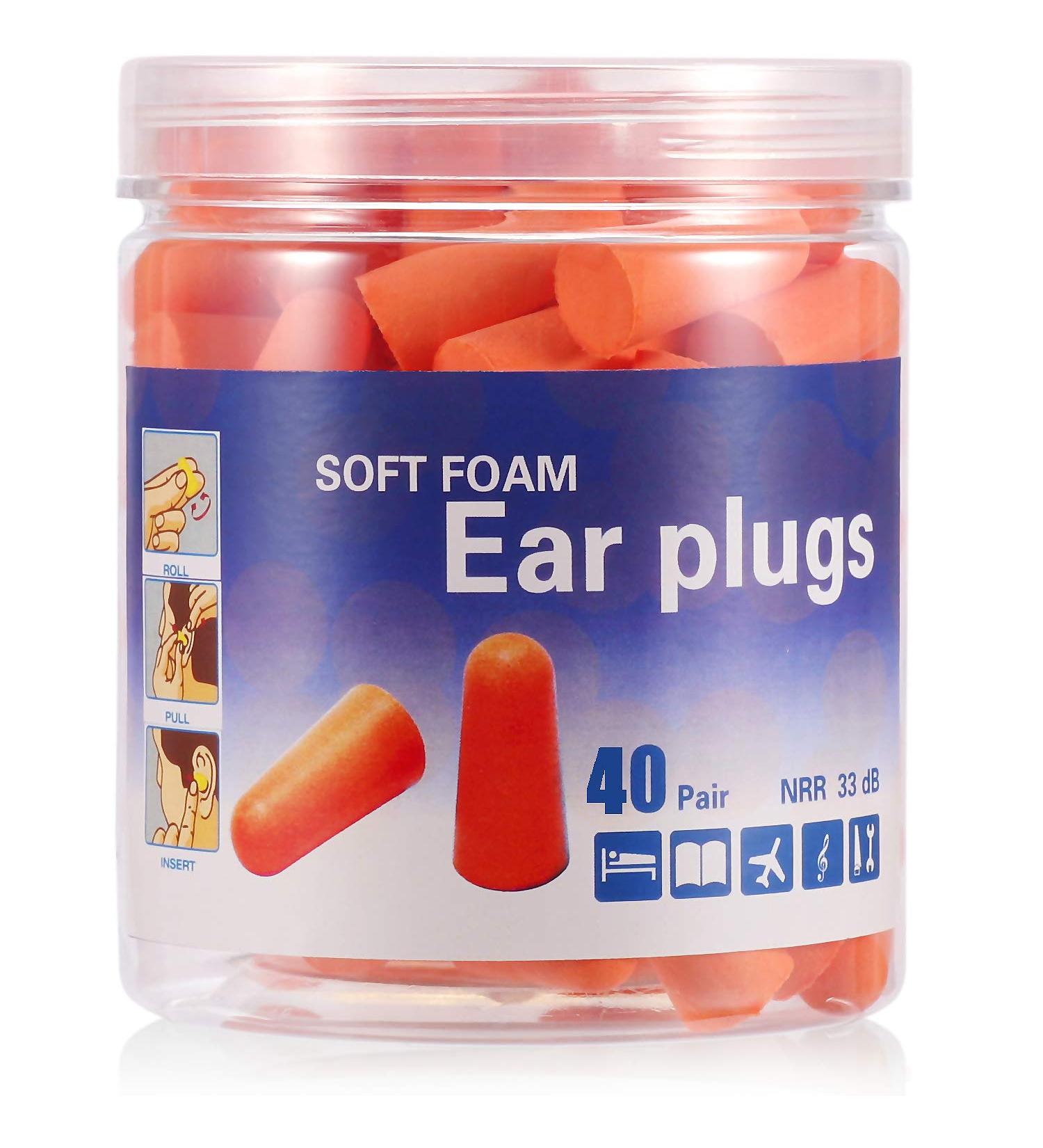 Medicook Soft Foam Ear Plugs 40 Pairs - NRR 33 Decibels - Noise Cancelling for Travel, Work, Study - 40 Pack - Buy Online on GoSupps.com