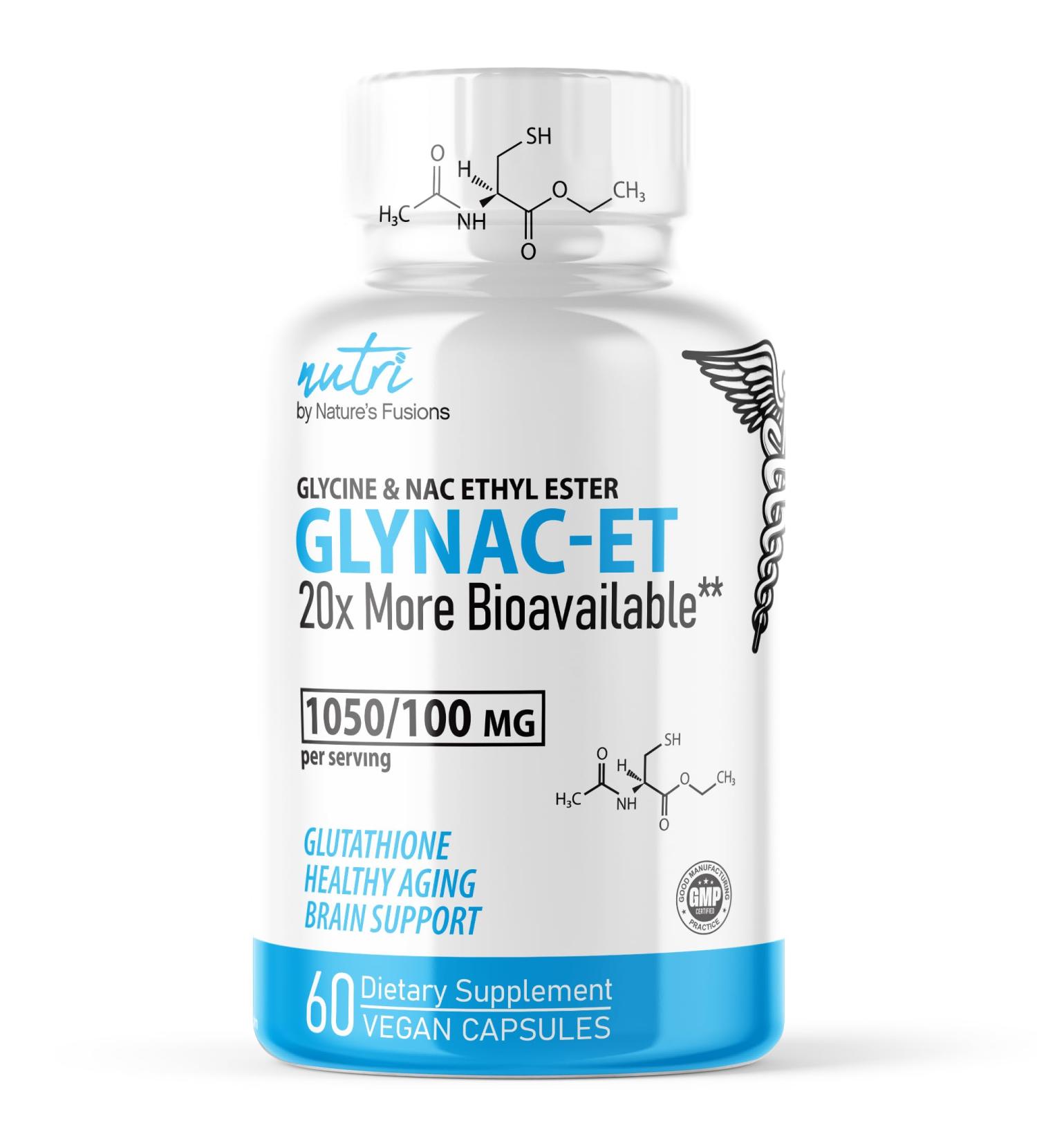 Buy GlyNAC-ET NAC Supplement | 20x More Bioavailable N-Acetyl Cysteine Ethyl Ester | Anti-Aging Glutathione Booster | 60 Capsules - International Shipping - Buy Online on GoSupps.com