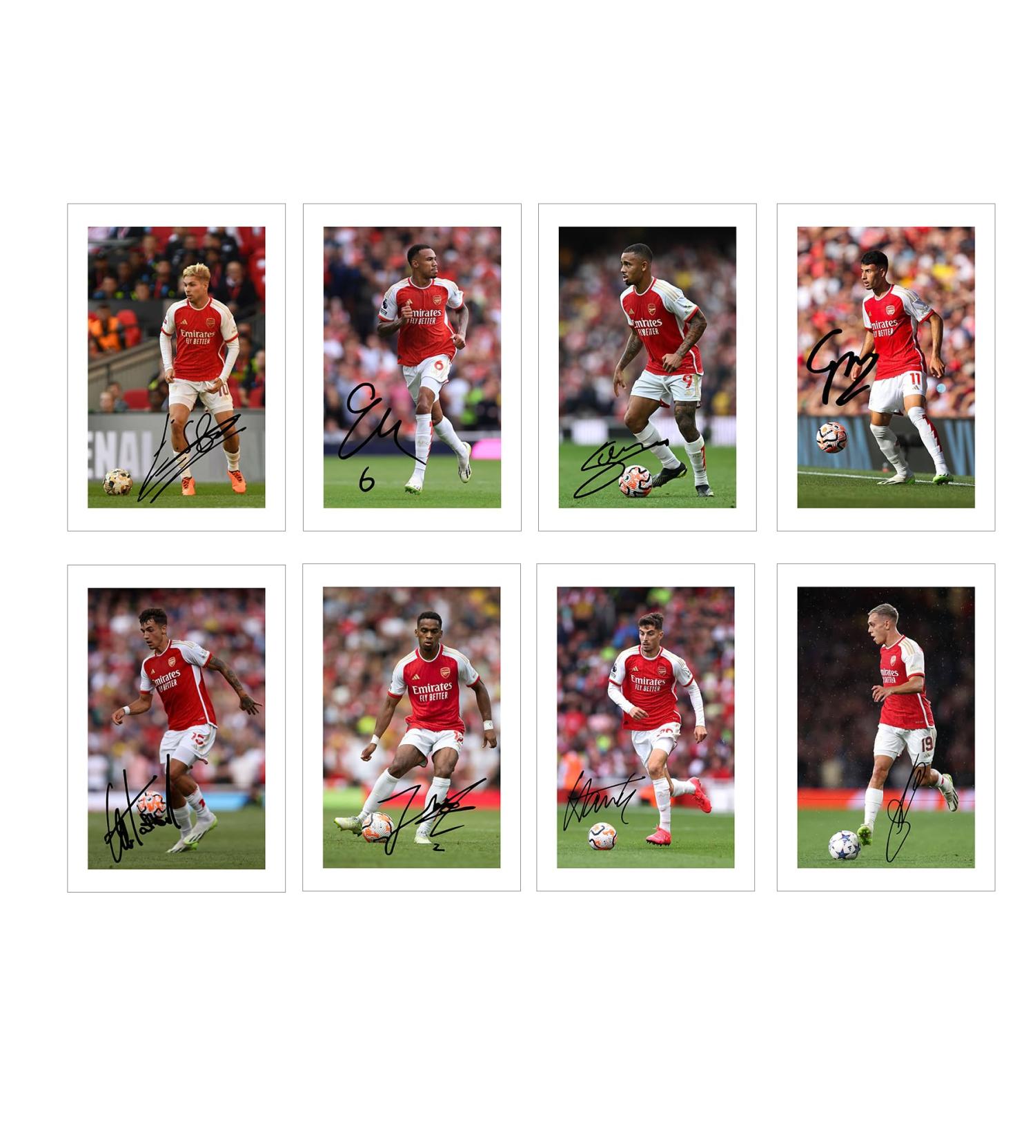 Set of 20 Arsenal 2023/24 Signed Photo Prints - Autographed for Kids Men & Women - Perfect Gift for Fans - Buy Online on GoSupps.com