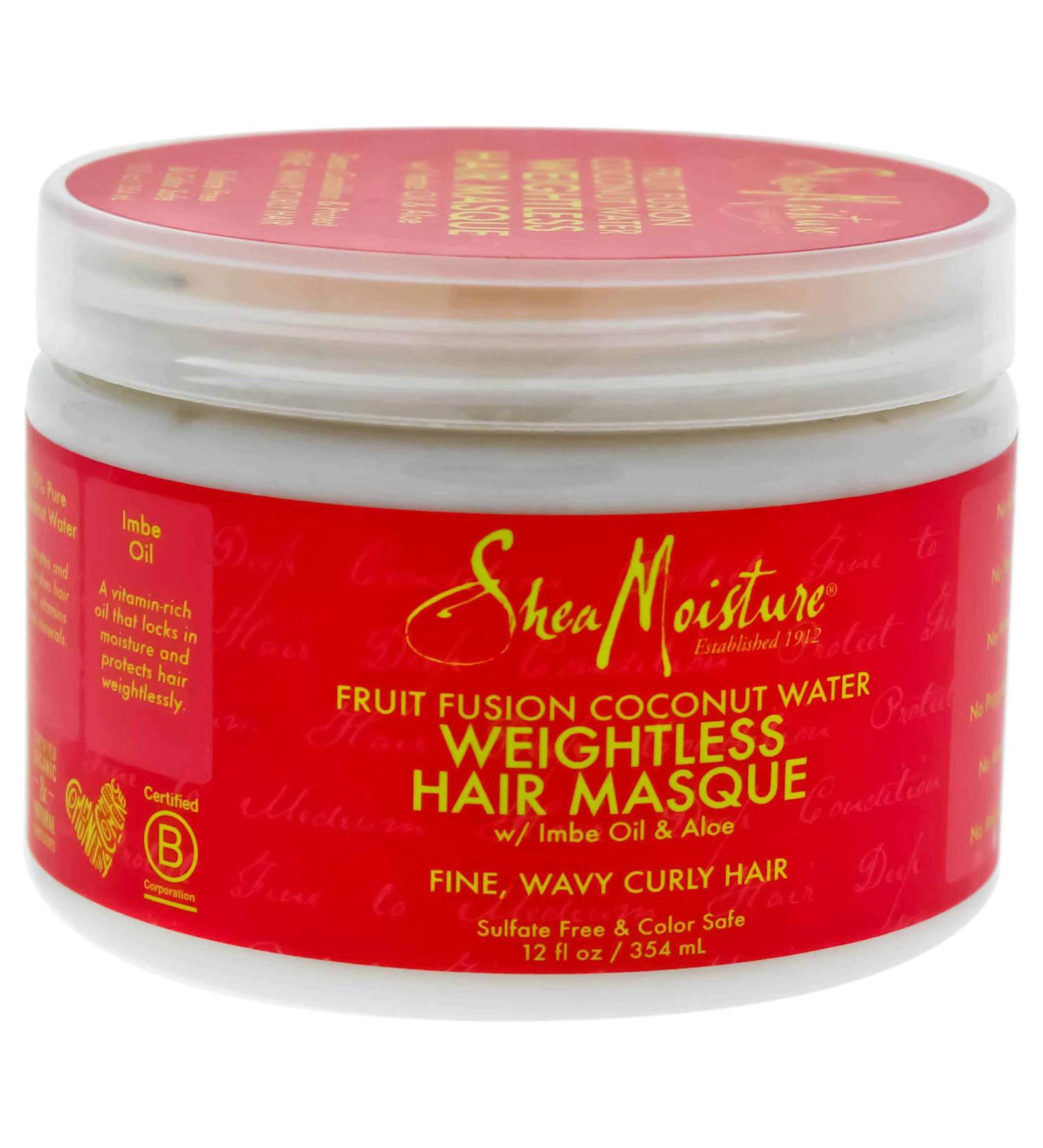 Shea Moisture Fruit Fusion Coconut Water Weightless Hair Masque  12 Ounce