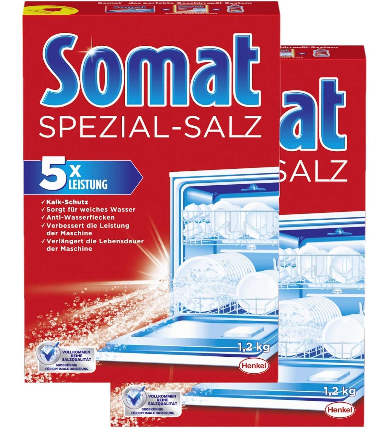 Buy Somat Special Salt for Dishwashers - 2 x 1.2 kg Pack | Enhance Dishwashing Performance - International Shipping Available - Buy Online on GoSupps.com