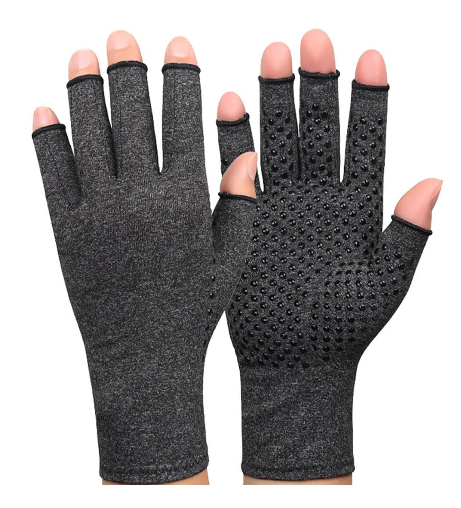 Cotton Arthritis Face Cover Compression Gloves | Non-Slip Fingerless Hand Support for Carpal Tunnel - International Shipping Available - Buy Online on GoSupps.com
