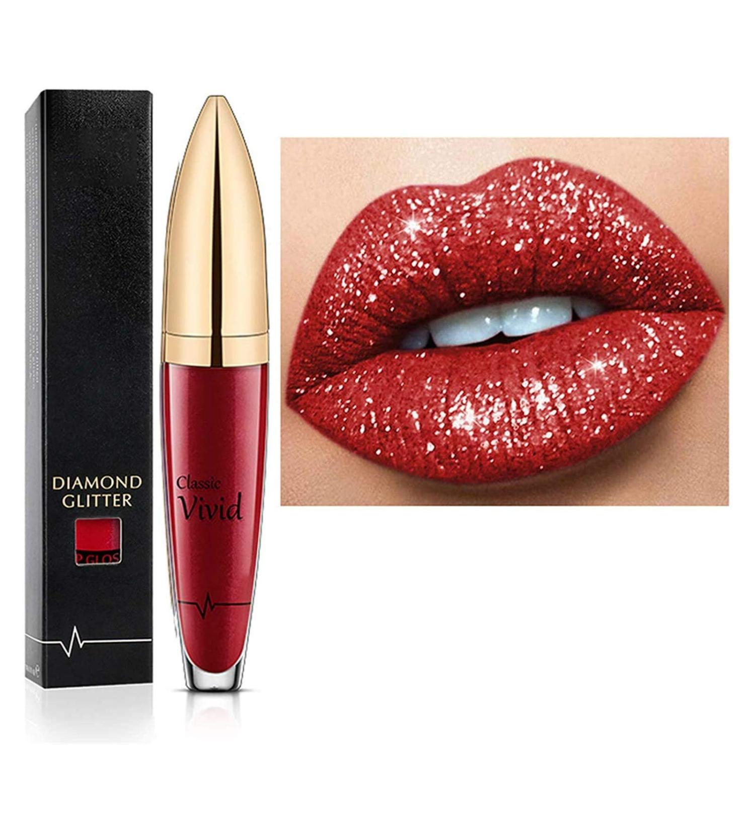 18 Colors Diamond Glossy Lipstick - Waterproof Matte & Shimmer Lip Gloss for Vibrant Beauty | Durable Lip Glaze - Buy Online on GoSupps.com