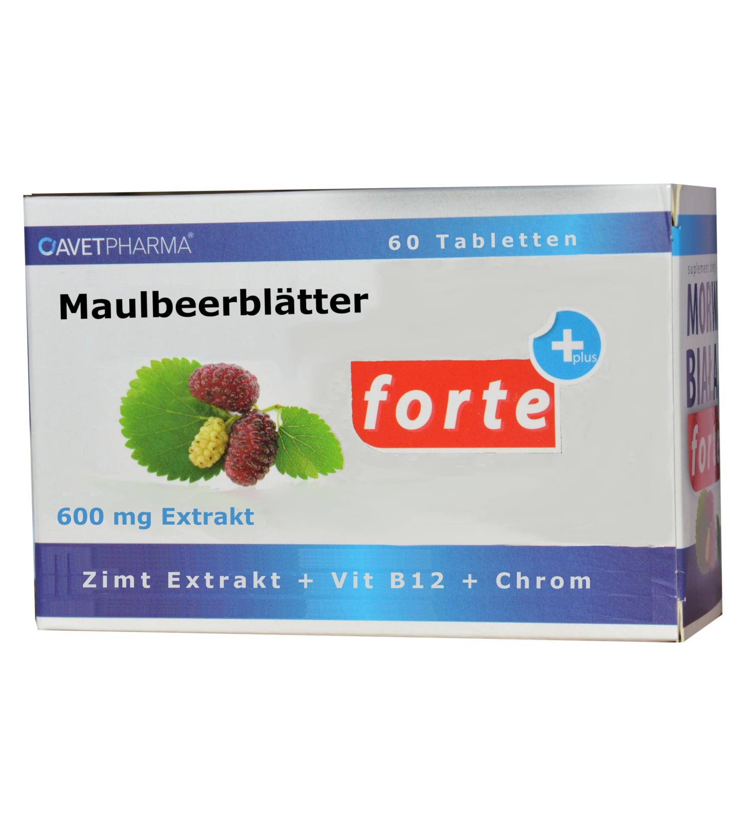 Mulberry leaves extract 600 mg high dose with cinnamon extract chrome vitamin B12 60 tablets divisible 1/2 tablet. 300mg extract for normal sugar metabolism
