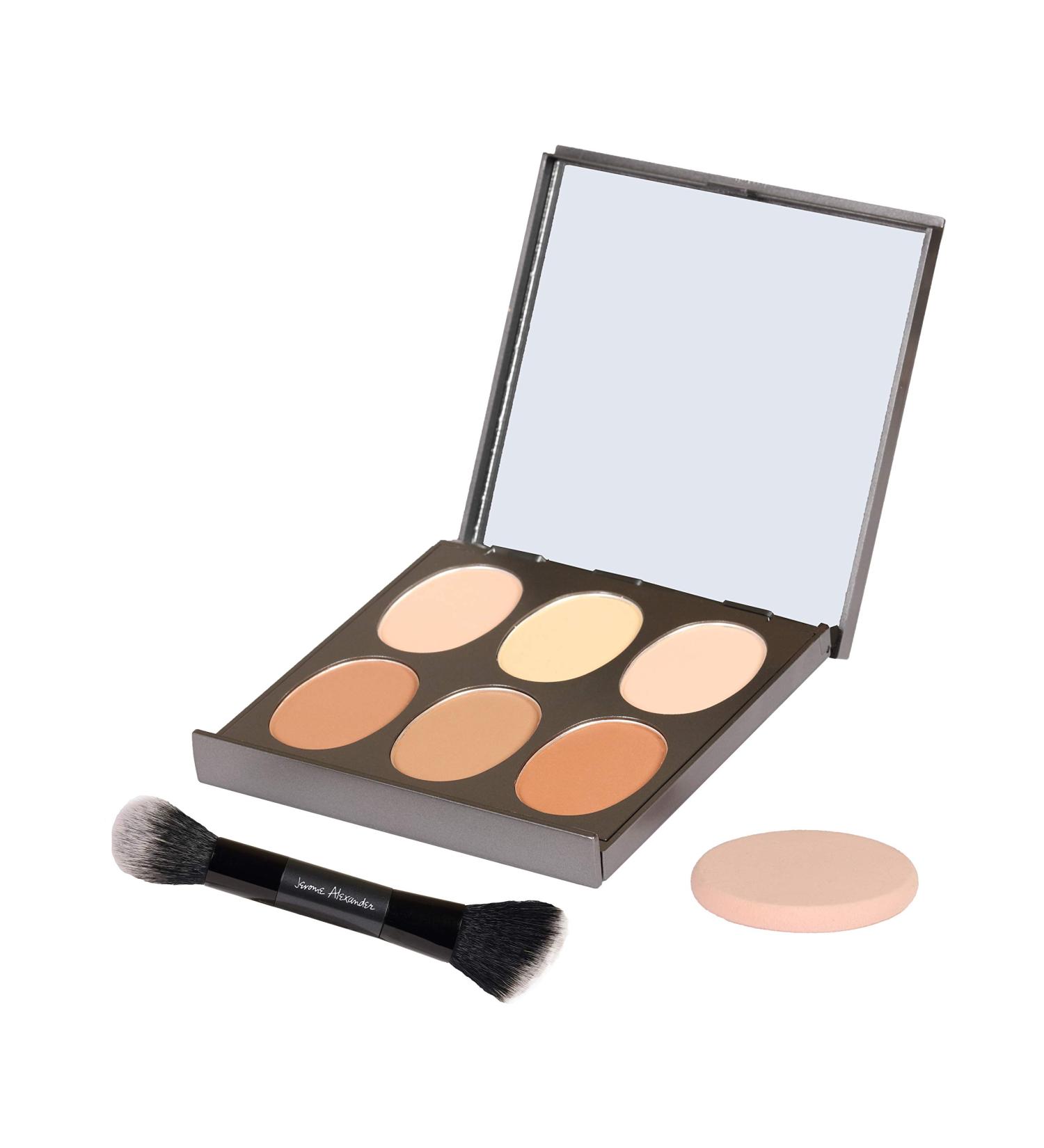 Jerome Alexander Magic Minerals Contour Palette - Complete Contour Makeup Kit with Concealer, Foundation, Highlighter, Brush & Sponge - Buy Online on GoSupps.com