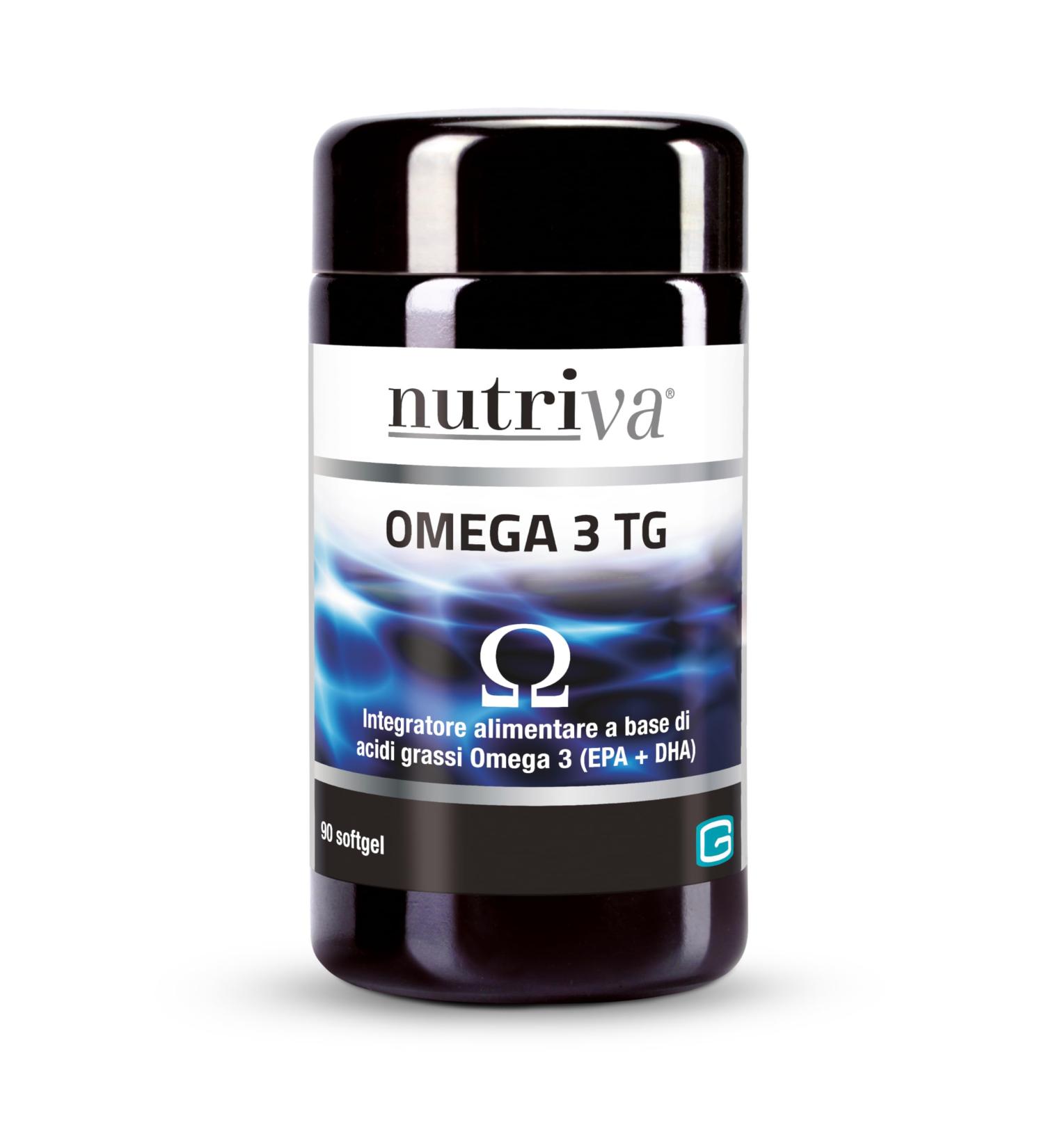 Nutriva Omega 3 TG - Food supplement based on fish oil rich in omega 3 fatty acids (90 capsules) - Buy Online on GoSupps.com