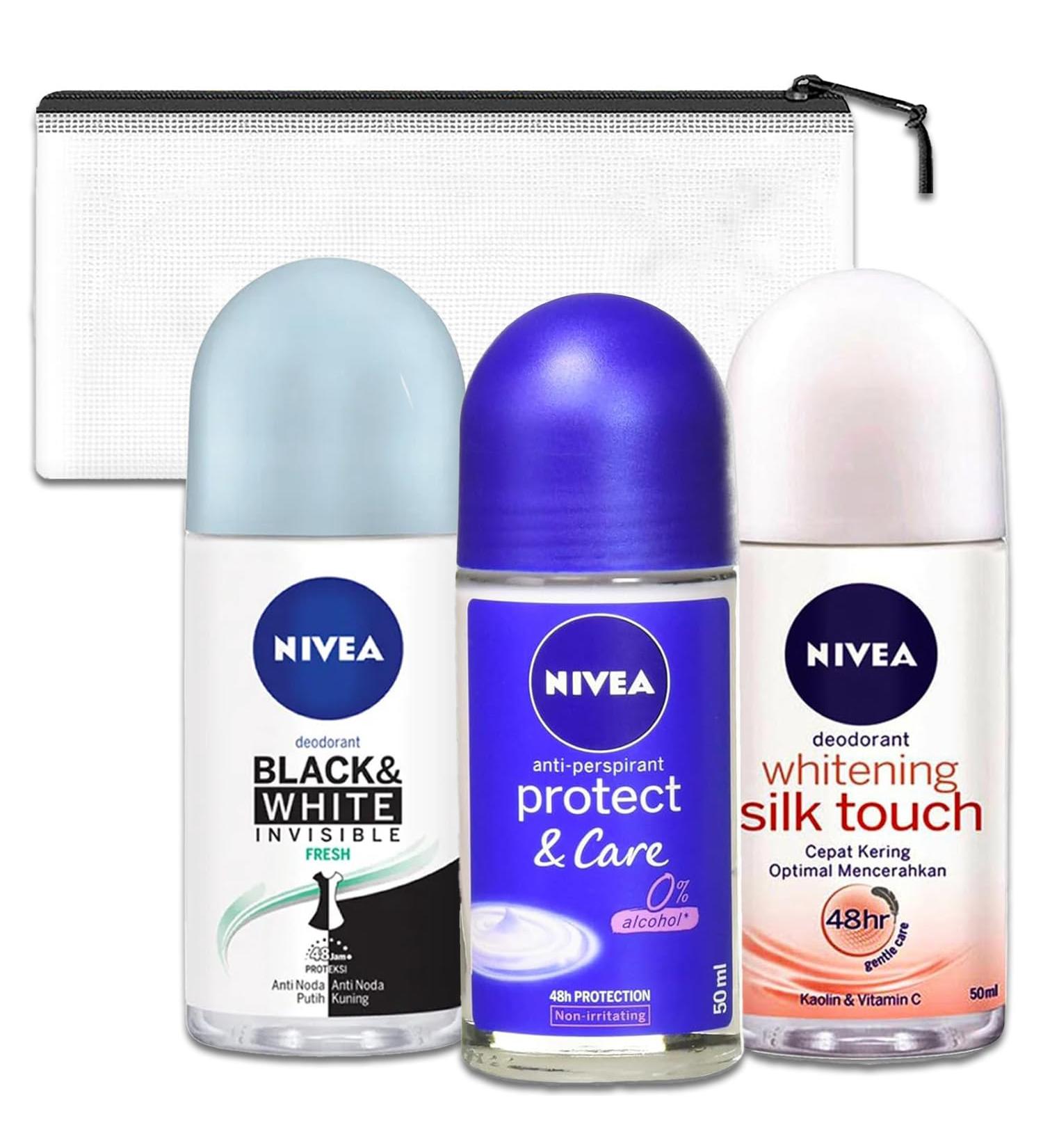 Nivea Women's Deodorant Roll-On Bundle - 3 Variety Packs of Antiperspirant | Fresh & Long-Lasting Protection - Buy Online on GoSupps.com