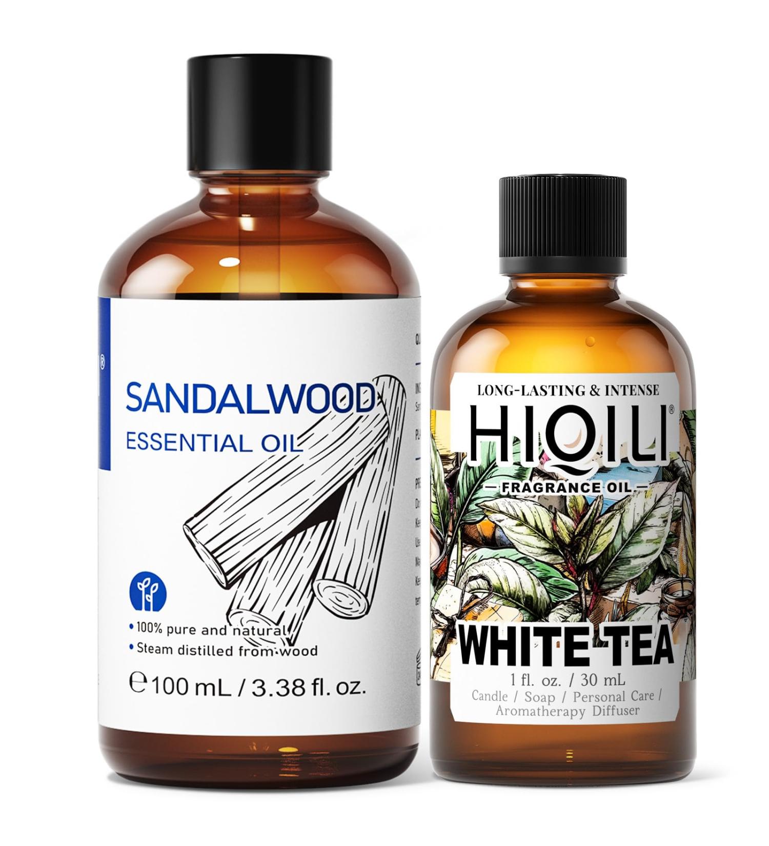 HIQILI 100ML Sandalwood Essential Oil & 30ML White Tea Fragrance Oil for DIY Diffuser - Buy Online on GoSupps.com