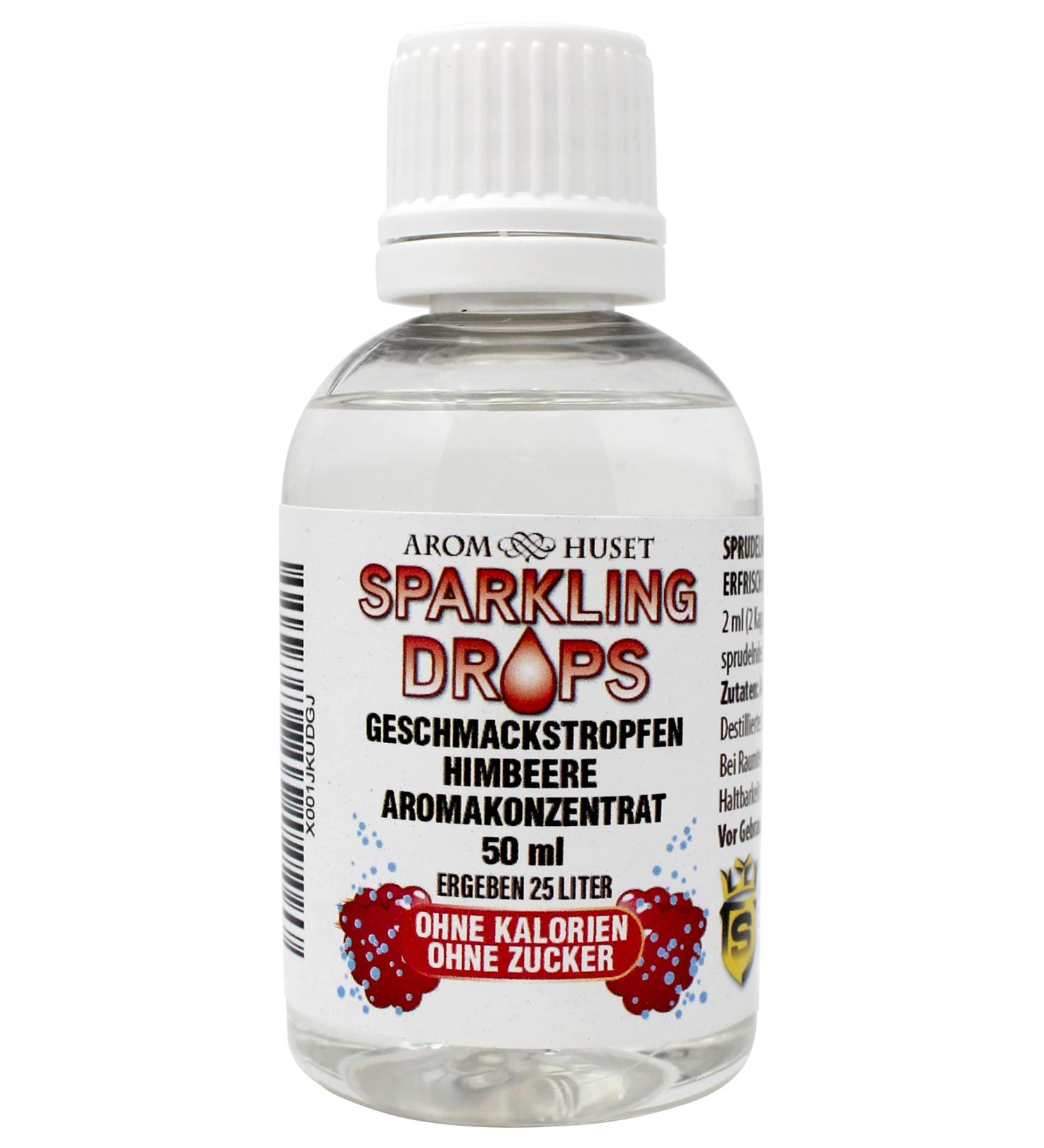 Raspberry Concentrate Drops 50ml | Makes 25 Liters | Sugar-Free Aroma | Perfect for Water Bubblers | Low-Calorie & Preservative-Free Drink - Buy Online on GoSupps.com
