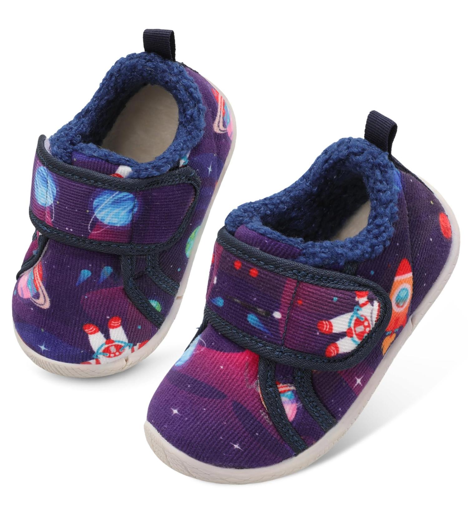 JOINFREE Baby Girl & Boy Anti-Slip Plush First Walking Shoes - Navy Universe - Size 2.5/3 UK - Buy Online on GoSupps.com