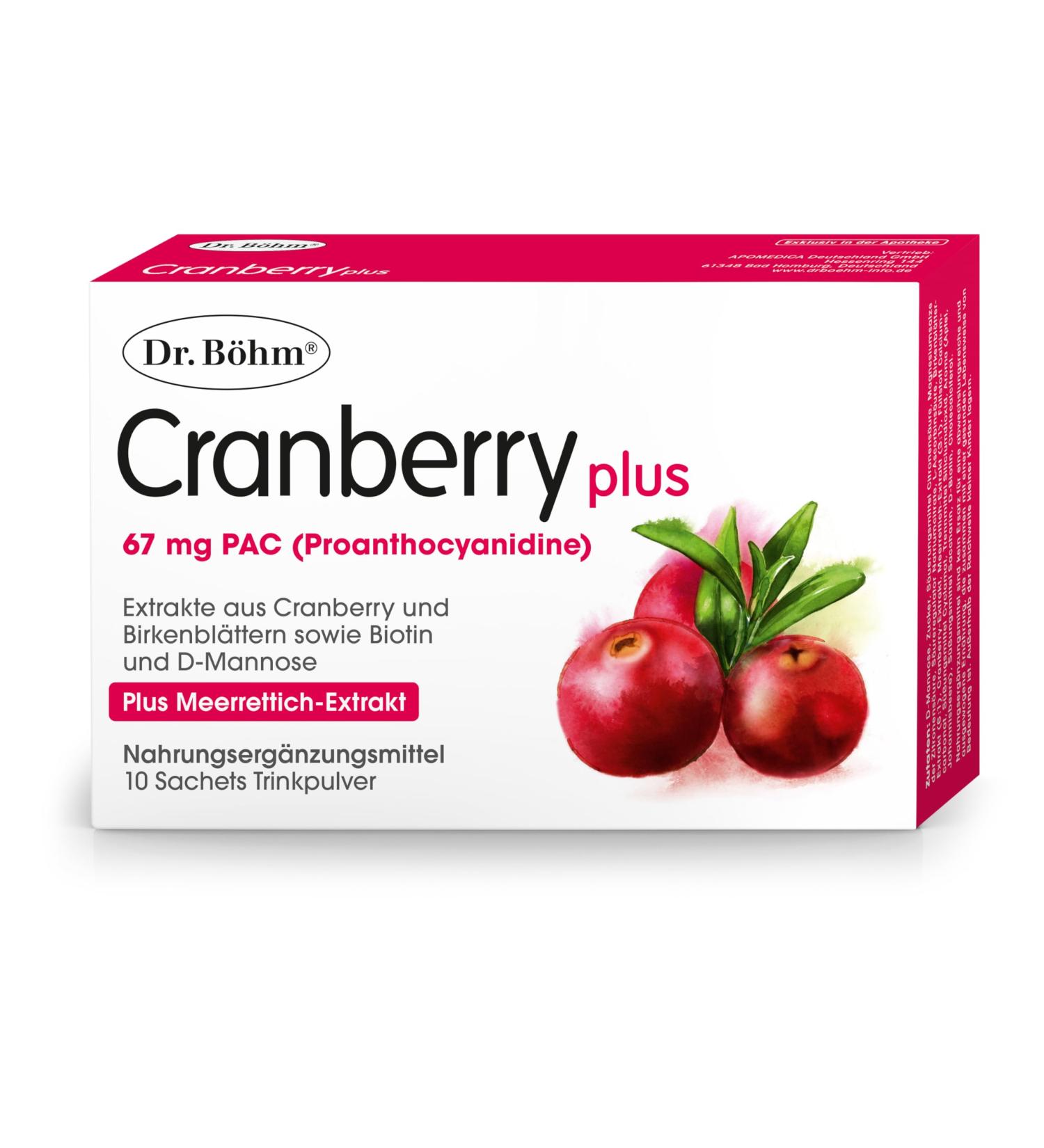 Dr.B hm Cranberry Plus 10 Pieces for Bladder Health Mucous Membranes & Immune Support | Cranberry D-Mannose Biotin Vitamins C & D - Buy Online on GoSupps.com