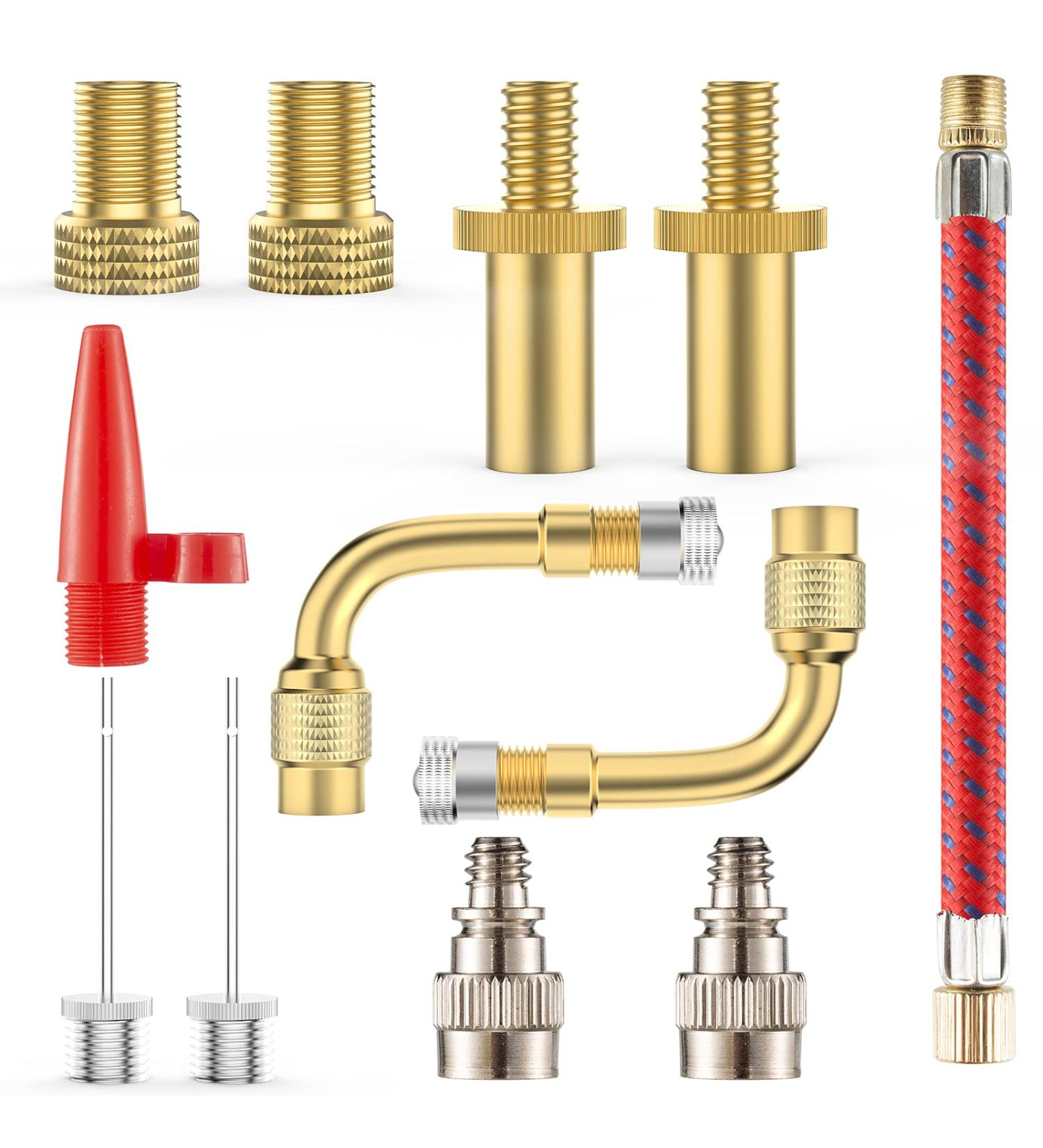 QEEFOP Bicycle Valve Adapter Set - Sclaverand Valves for Compressor & Air Pumps - Universal Bicycle Valve Solution - Buy Online on GoSupps.com