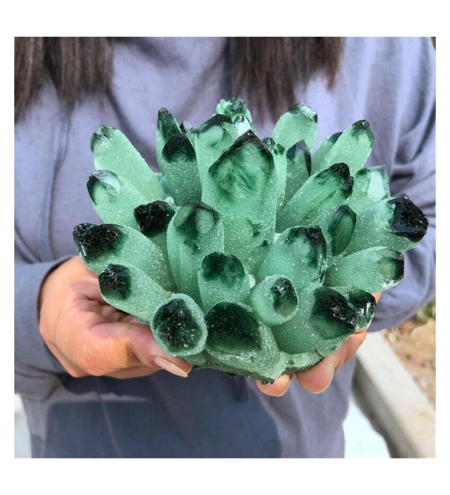 Natural Crystal Rough Crystal Cluster Green Phantom Quartz Crystal Cluster Specimen (Size : 800-900g) - Buy Online on GoSupps.com