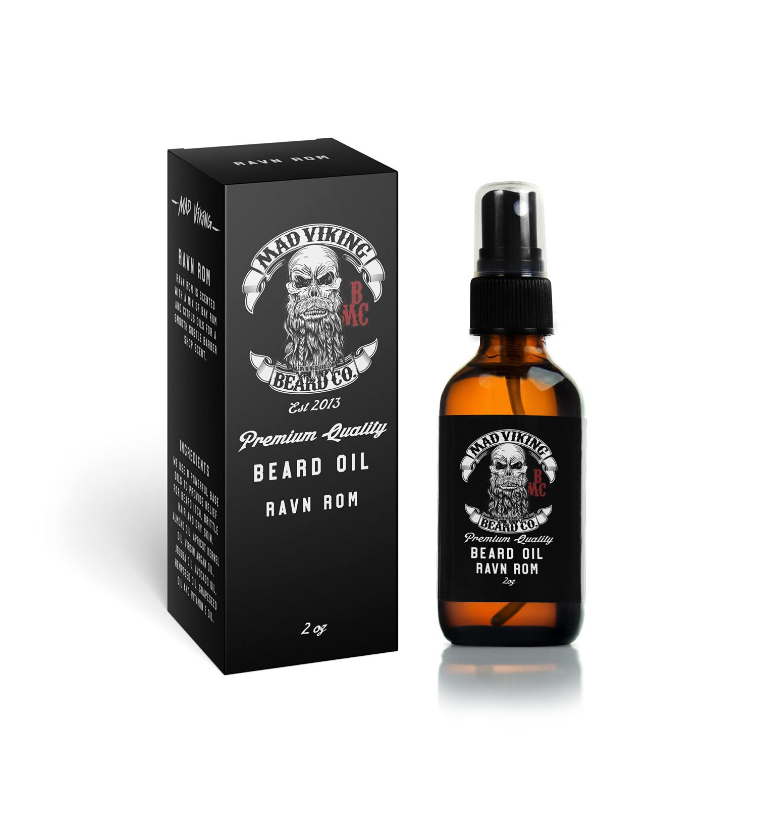 Mad Viking Beard Oil Ravn Rom - Natural Beard Softener & Conditioner | 2oz Reduces Itch Thicker Beards - Made in the USA - Buy Online on GoSupps.com