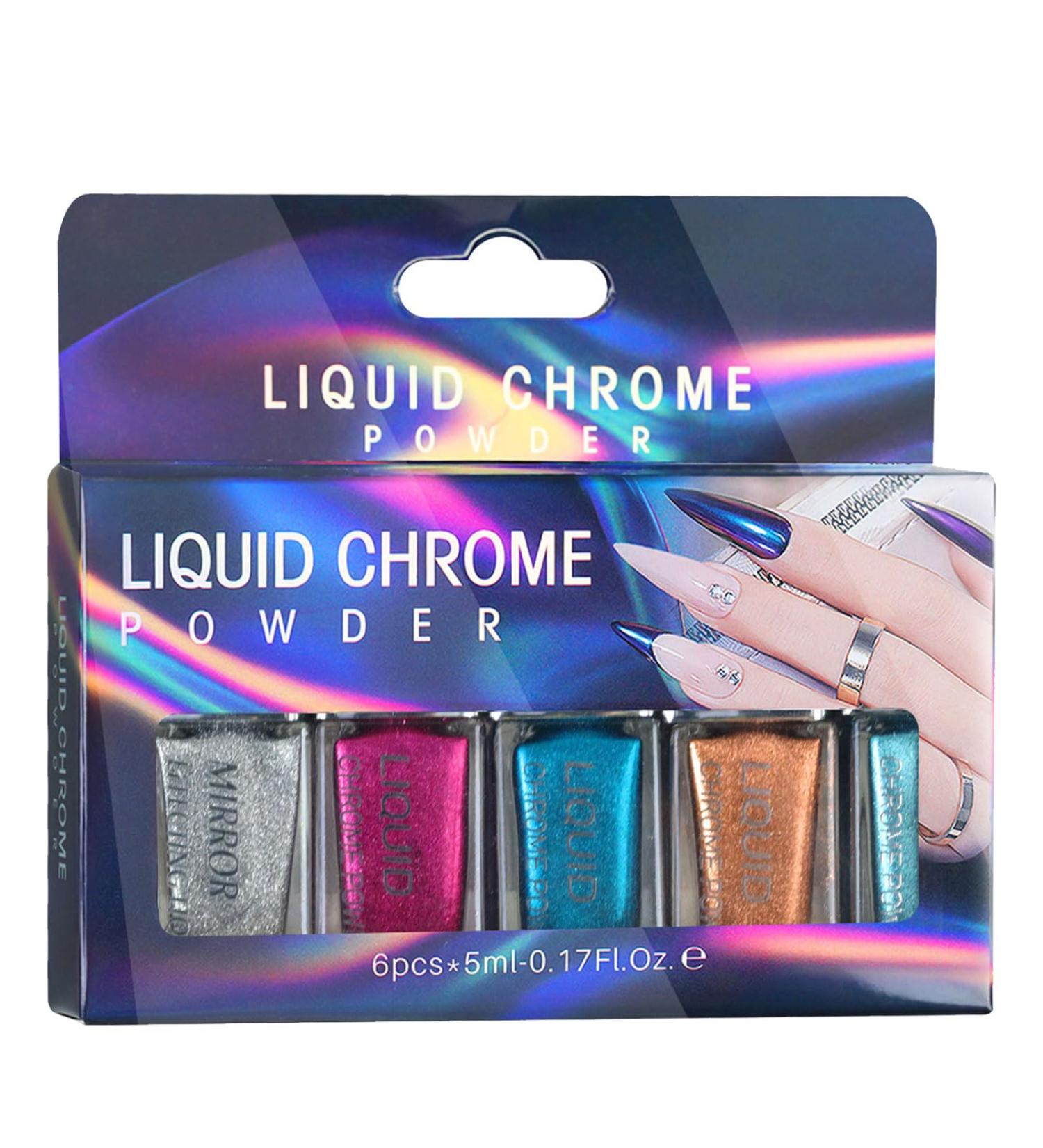Lot de 6 poudres holographiques pour ongles - D coration artistique - Effet miroir m tallique - Pour manucure et p dicure 02style - Buy Online on GoSupps.com
