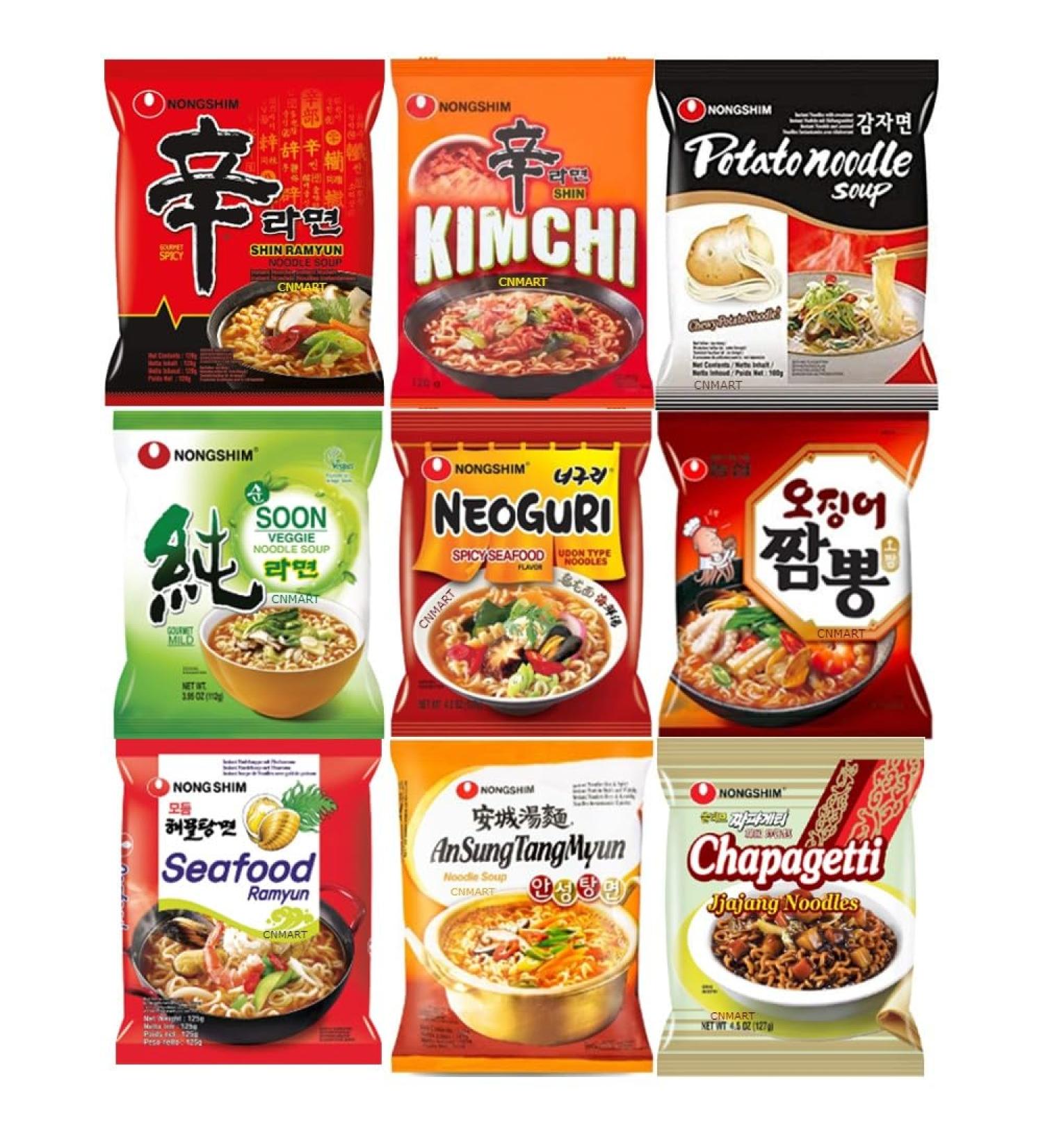 NongShim Instant Noodle Soup Ramyun Ramen Assorted 5 Different Flavours (Pack of 10) by CNMART - Buy Online on GoSupps.com