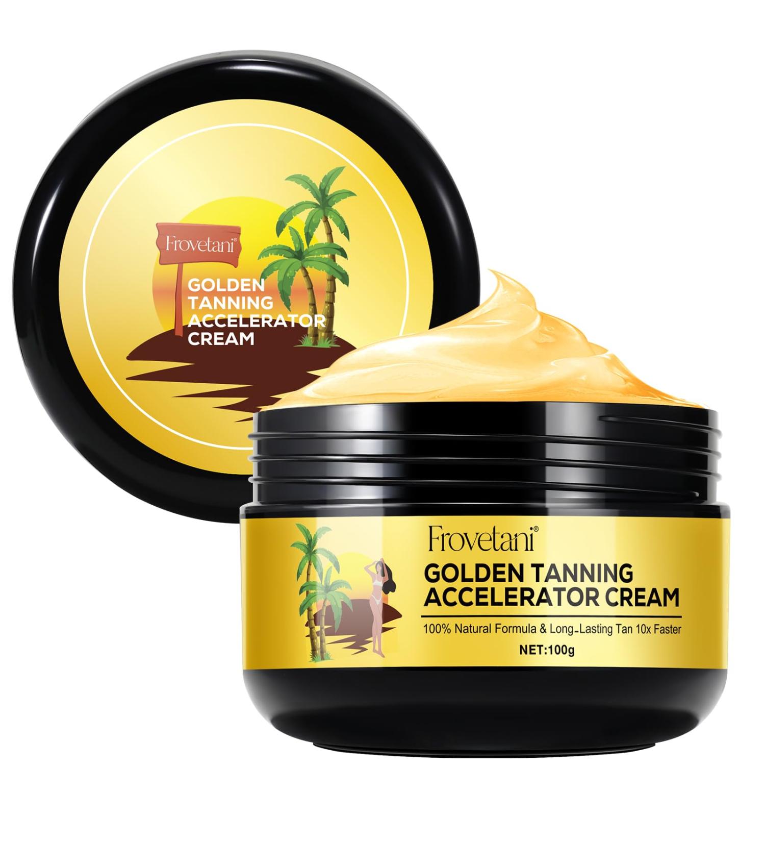 Tanning Accelerator Cream 100g Golden Tan Accelerator For Indoor Tanning Beds and Outdoor Sun Tan Faster Tanning with Natural Ingredients Safe for Face Body (100g) - Buy Online on GoSupps.com