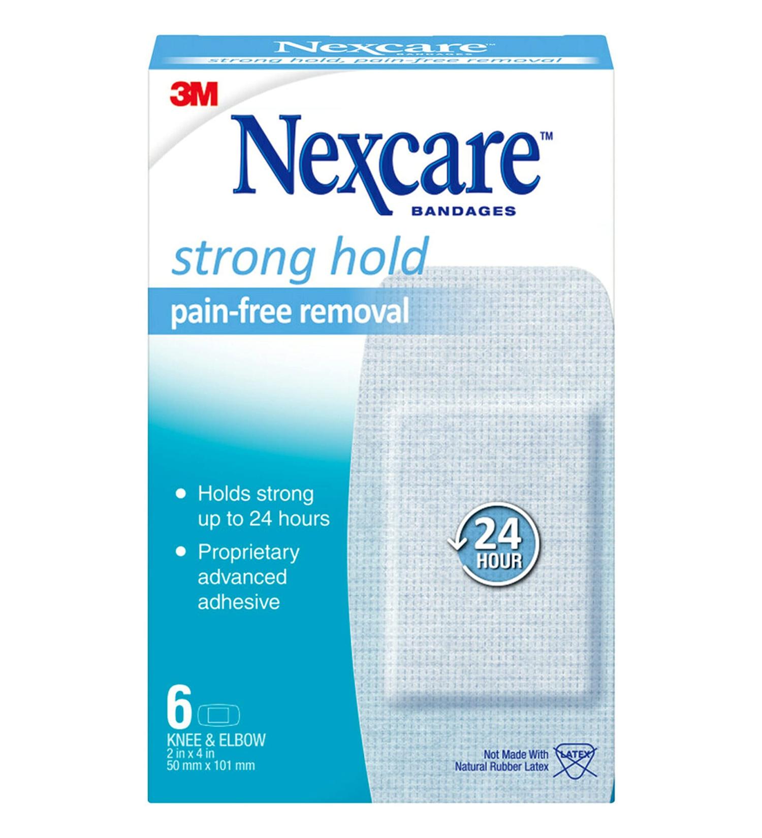 Nexcare Strong Hold Pain-Free Removal Bandages for Knee and Elbow - 6 Count - Buy Online on GoSupps.com