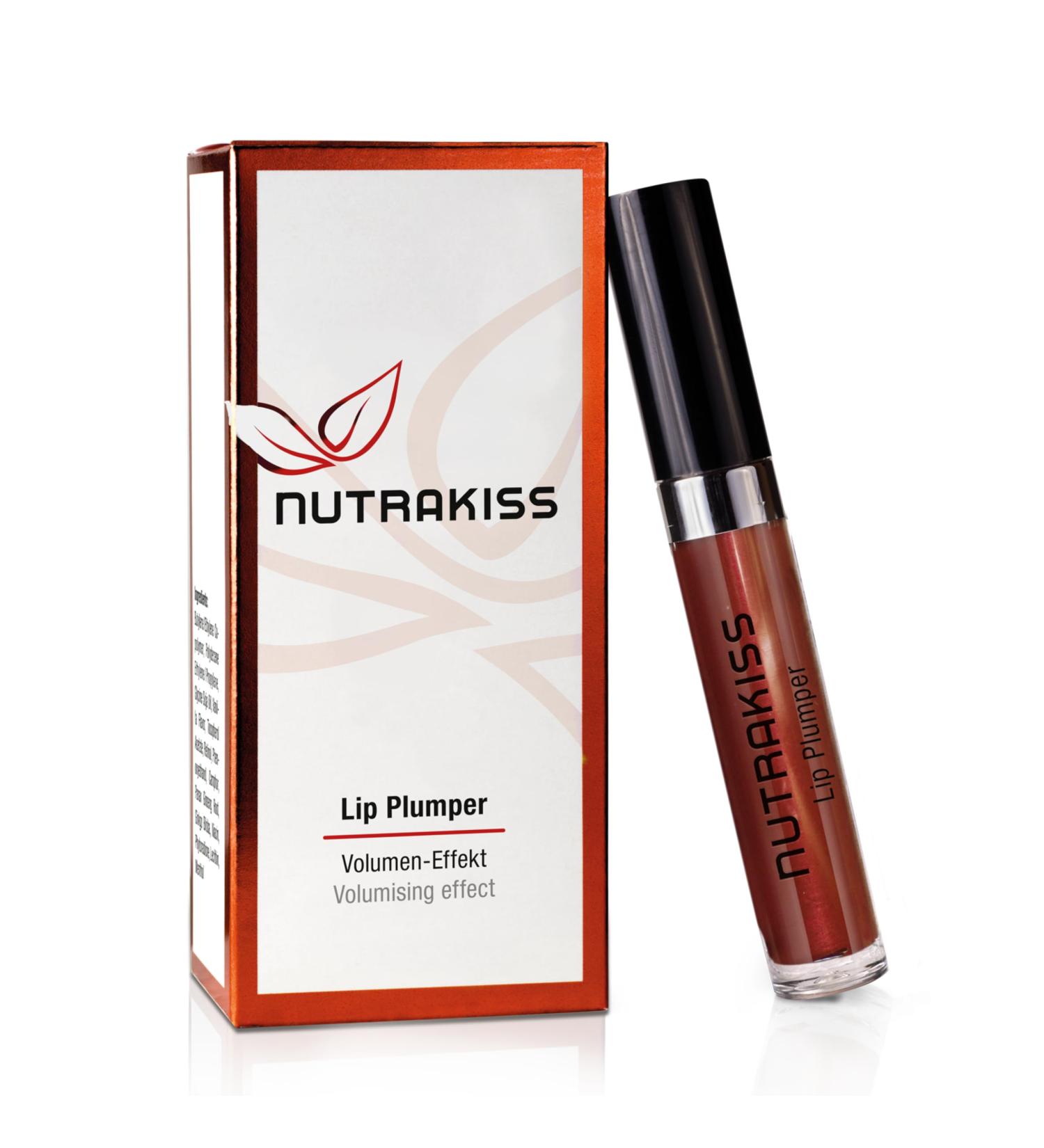 nutraCOSMETIC Nutrakiss Lip Plumper Chestnut Natural booster with niacin (vitamin B3) liquid lipstick plumper for fuller lips made in Germany 5 ml