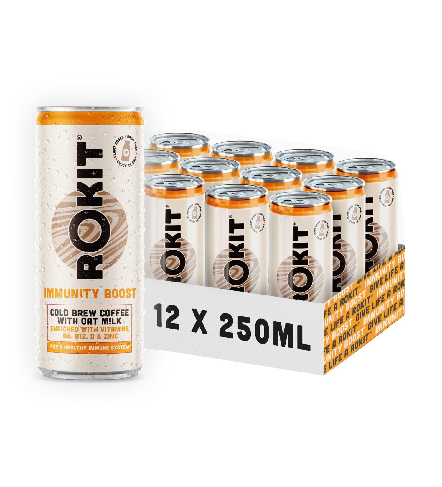 Rokit Immunity Boost Cold Brew Coffee & Oat M!lk 12 Count - Pack of 1 - Buy Online on GoSupps.com