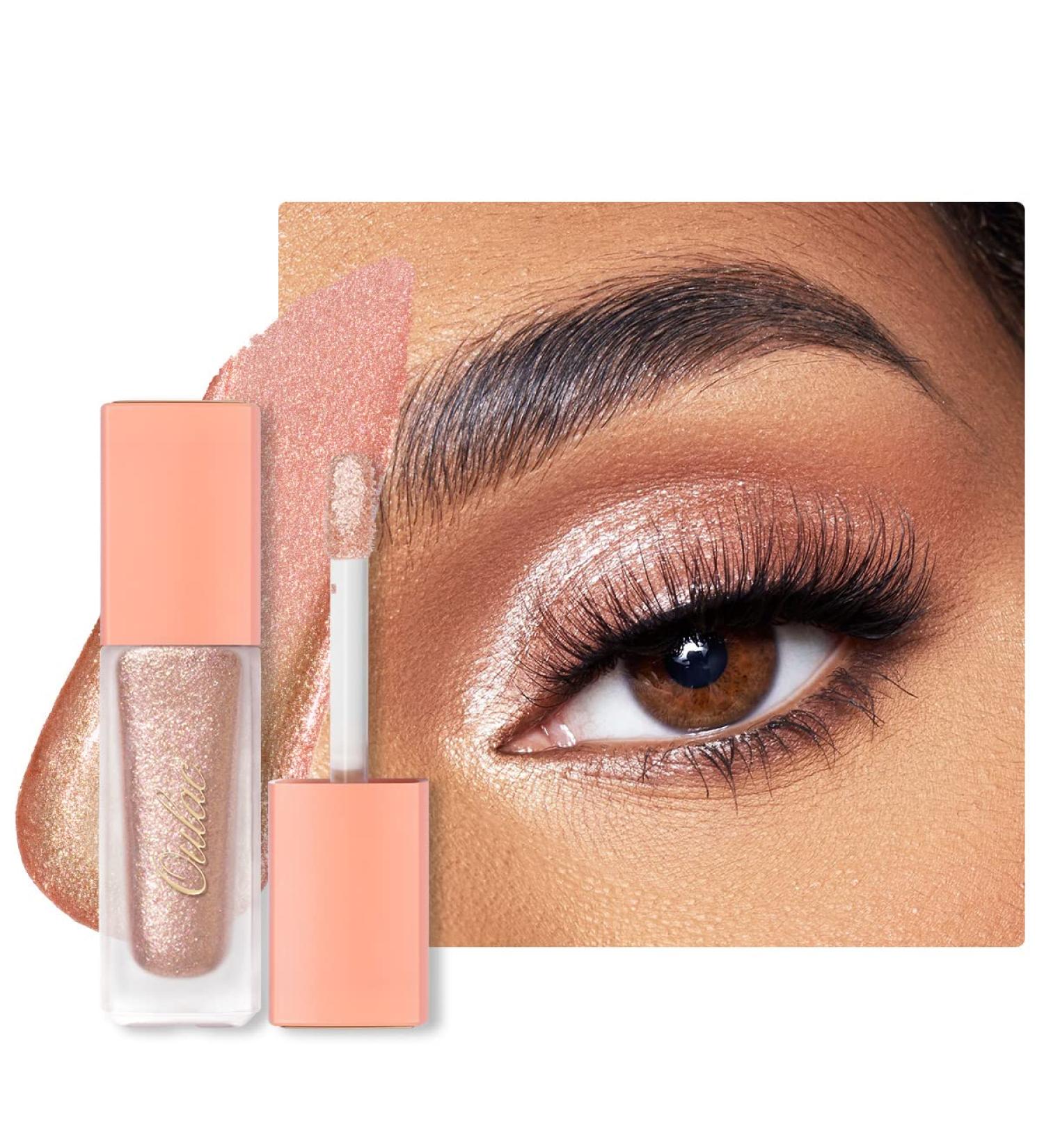 Oulac Liquid Glitter Eyeshadow Pink Eyeshadow Shimmer Eyeshadow & Eyeliner | Sheer Warm Beige with Lime and Pink Sparkle Blendable Eye Make-up Crease Resistant Vegan 5.4g Sugar Rush (04) - Buy Online on GoSupps.com