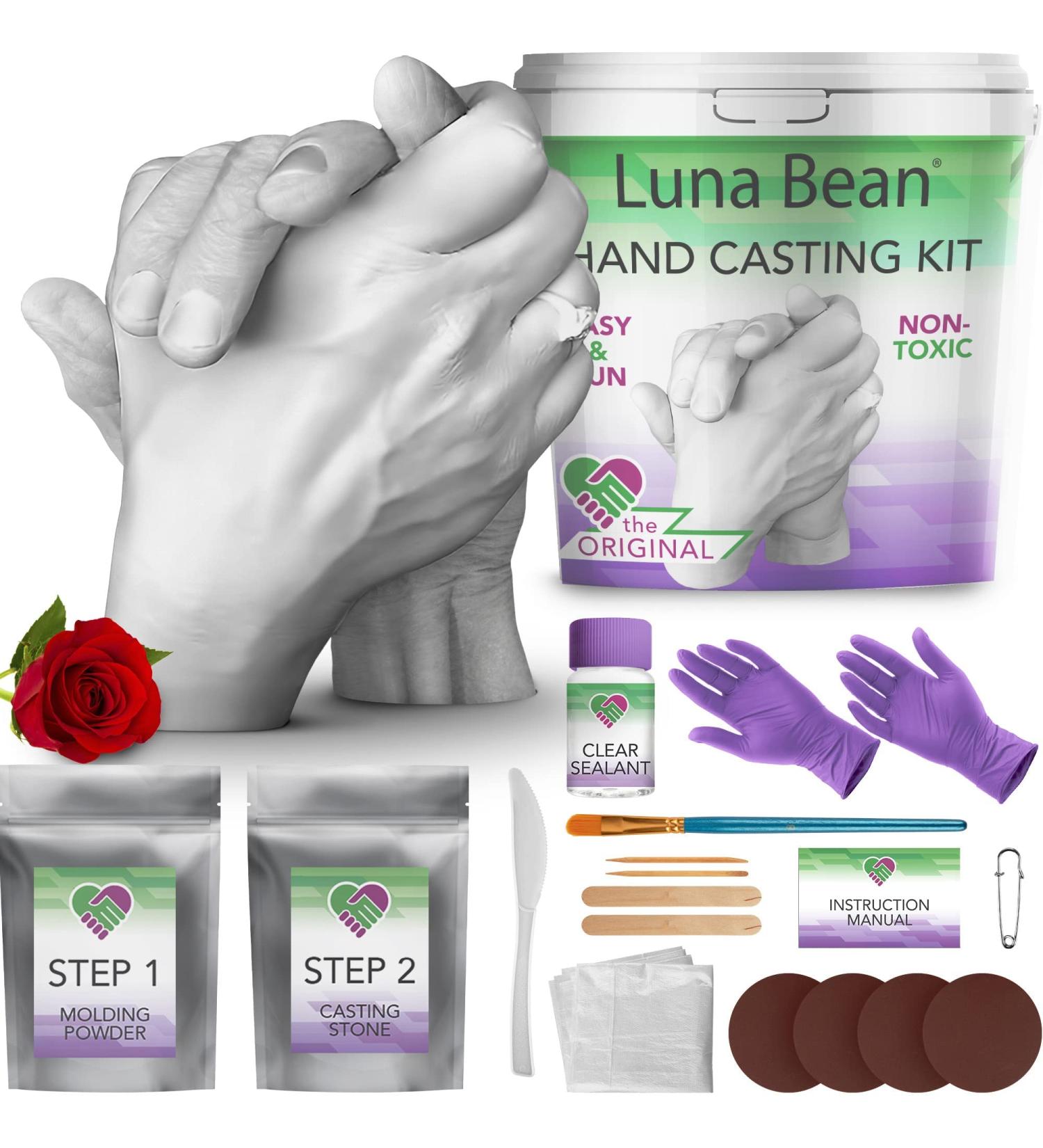 Luna Bean Hand Casting Kit Couples - Hand Mold Kit  Anniversary DIY Gift Couples Gifts for Him & Gifts for Her  Wedding Engagement Gifts for Couples  Girlfriend Boyfriend  Wedding Gifts Husband Wife Couples Casting Kit (... - Buy Online on GoSupps.com