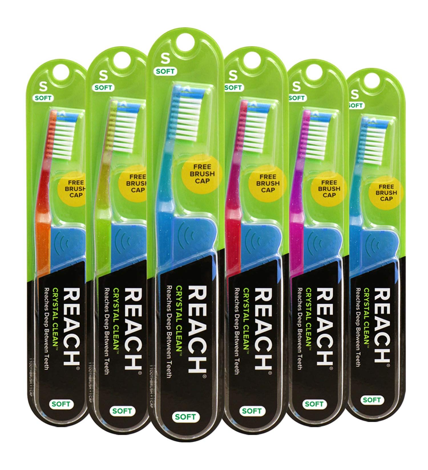 Buy Reach Crystal Clean Toothbrush - Soft Bristles Pack of 6 | International Shipping Available - Buy Online on GoSupps.com