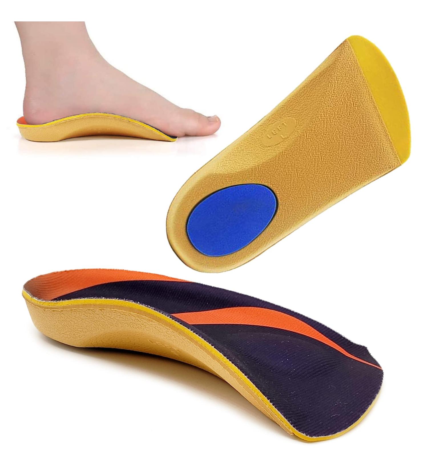 Arch Support Insoles for Plantar Fasciitis | RooRuns 3/4 Orthotic Inserts - Cushion for Flat Feet & Heel Pain Relief - Buy Online on GoSupps.com