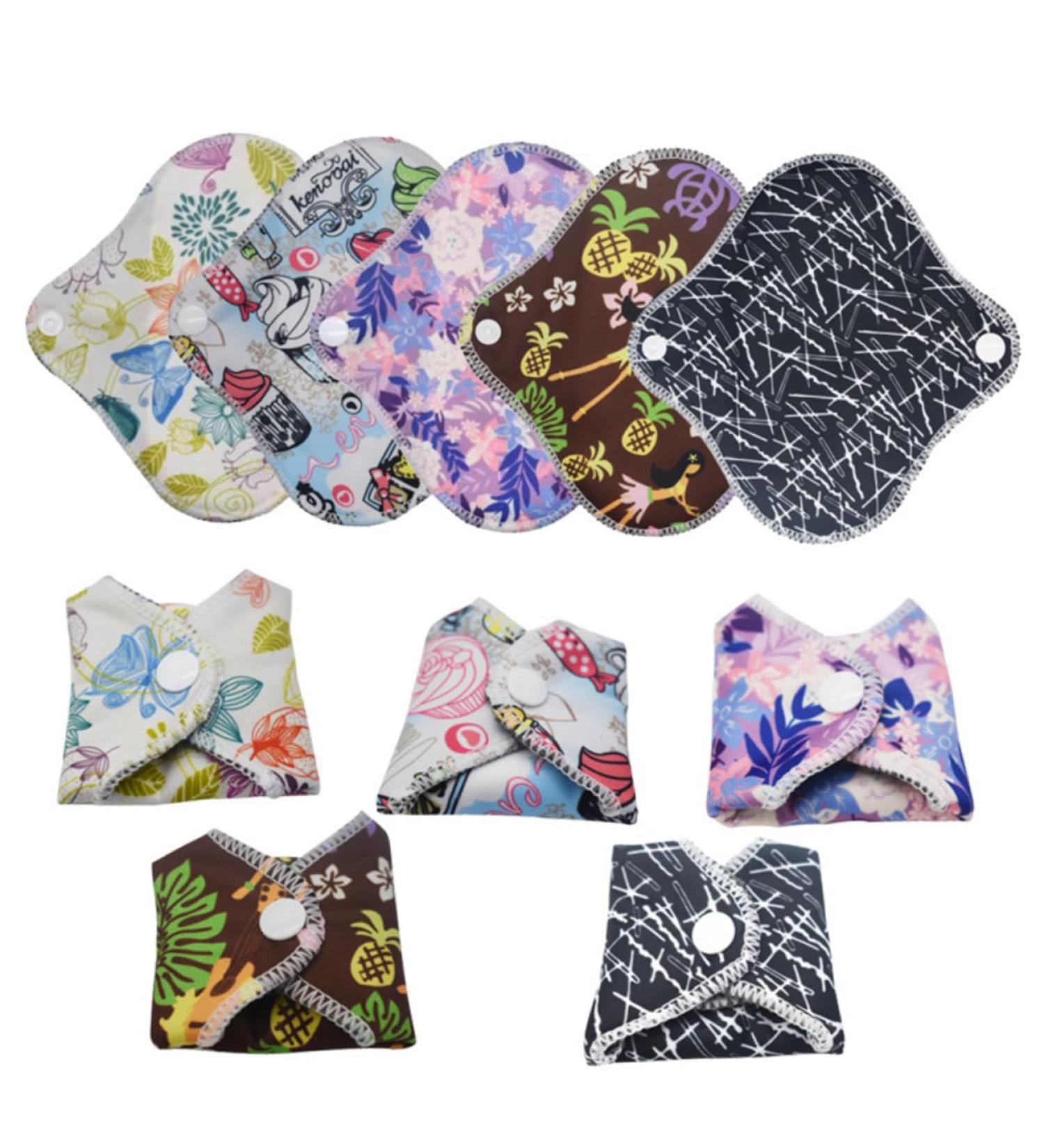Organic Bamboo Washable Napkin Set - Super Absorbent Menstrual Cloth Pads for Women - Buy Online on GoSupps.com