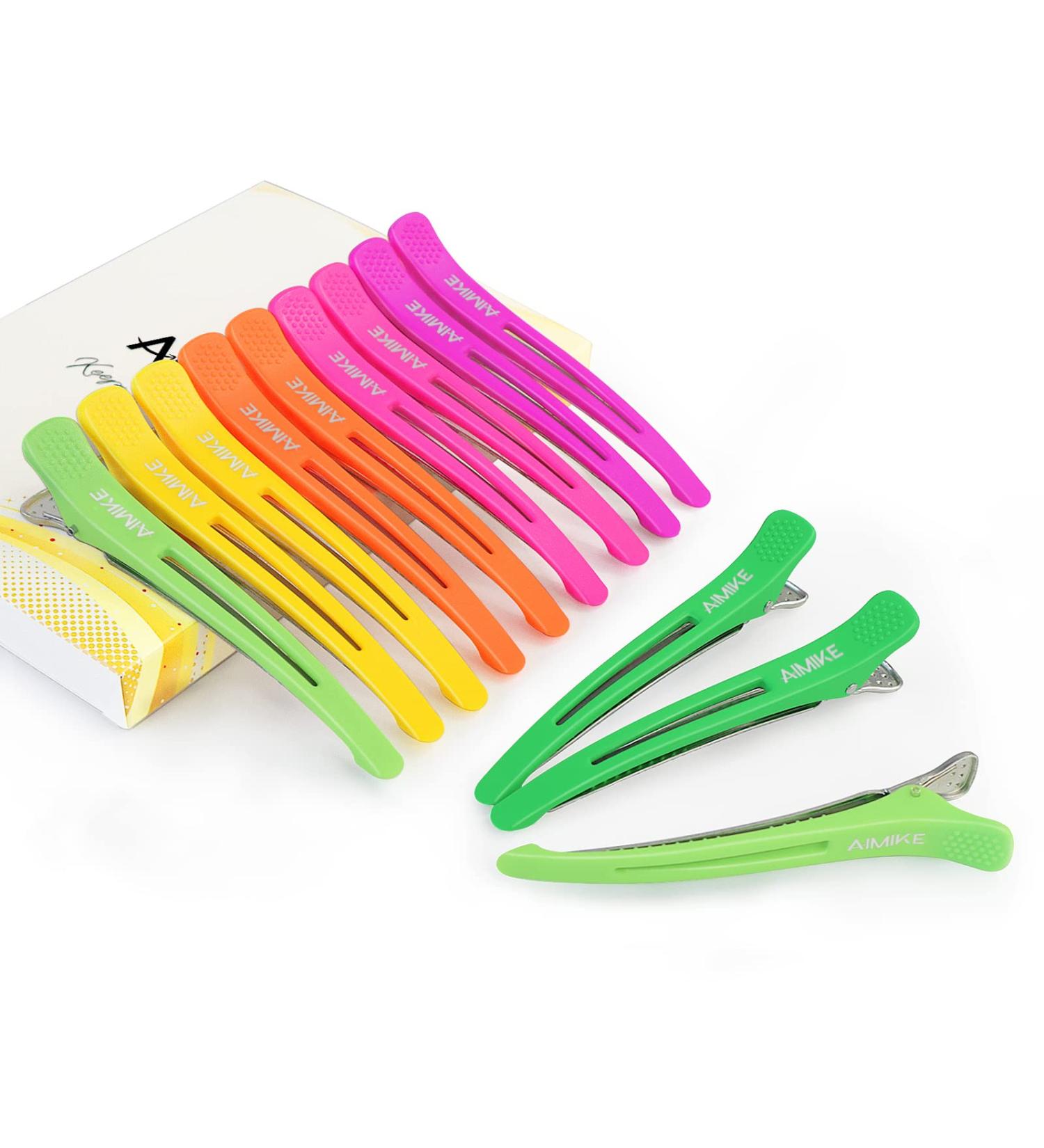 12 Pcs Neon Hair Clips - AIMIKE Salon Styling & Sectioning Clips for Hairdressers - Buy Online on GoSupps.com