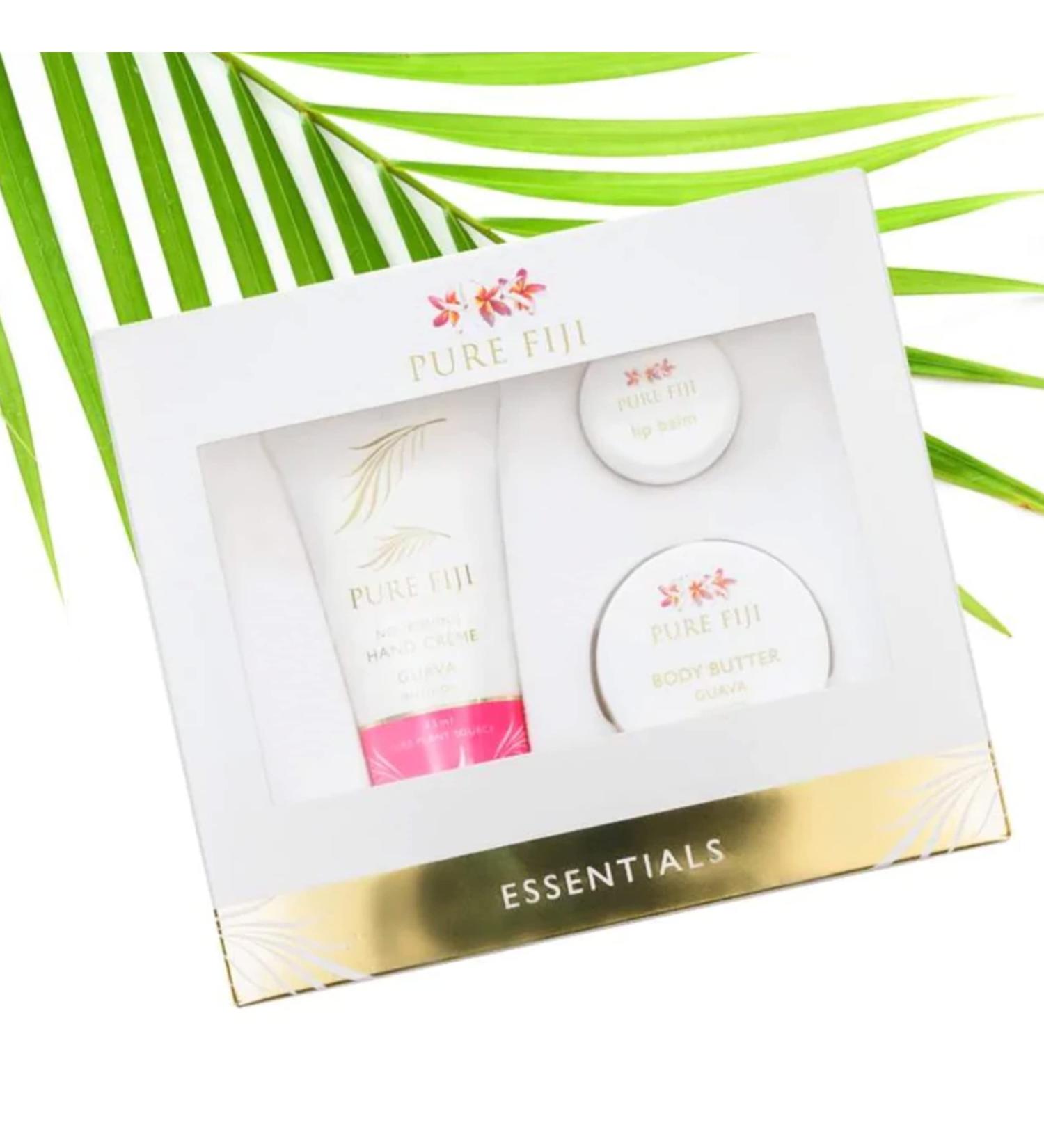 Pure Fiji Essentails Gift Set for Skin Care Hydrating Skincare Set Include - Lip Balm (0 16 Fl. Oz) Body Butter (0.50 Fl. Oz) Hand Cr me(1.18 Fl. OZ) Daily Moisturizer Set - Guava