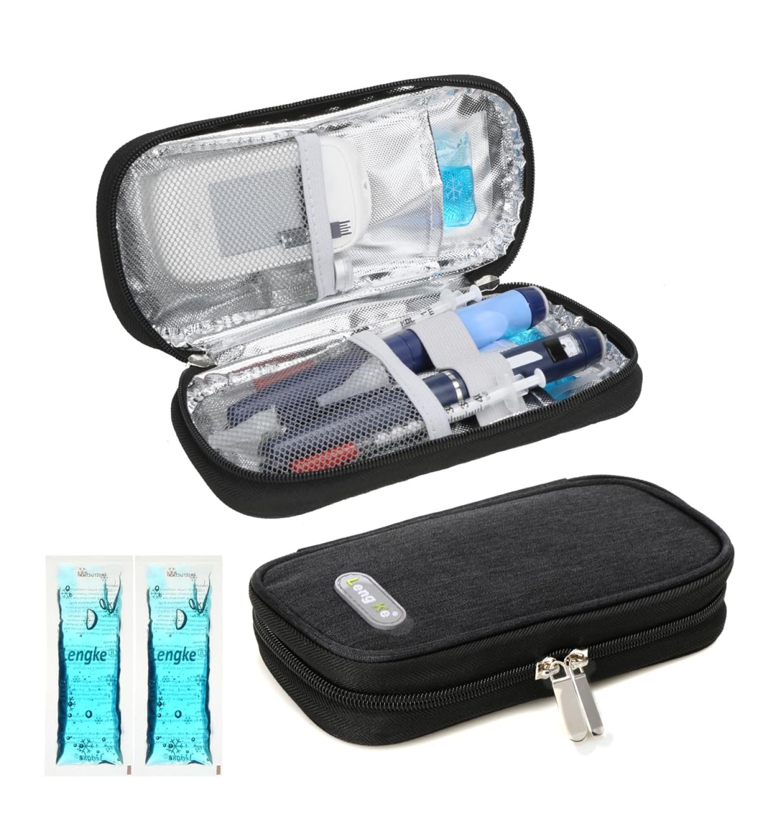 Insulin Cooling Bag with 2 Cooling Packs - Safe & Cold Diabetes Accessories for Travel | YouShares 03 Black - Buy Online on GoSupps.com