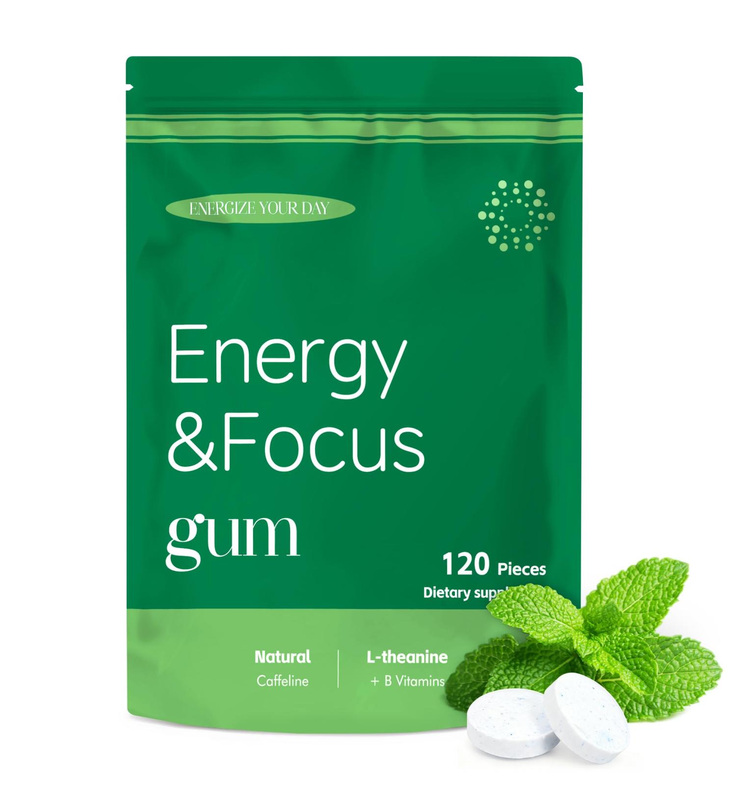 Energy & Focus Sugar (Spearmint 120 Pieces) | 100mg Natural Caffeine + L-Theanine + Vitamin B12 & B6 | Sugar Free Caffeinated Nootropic - Buy Online on GoSupps.com