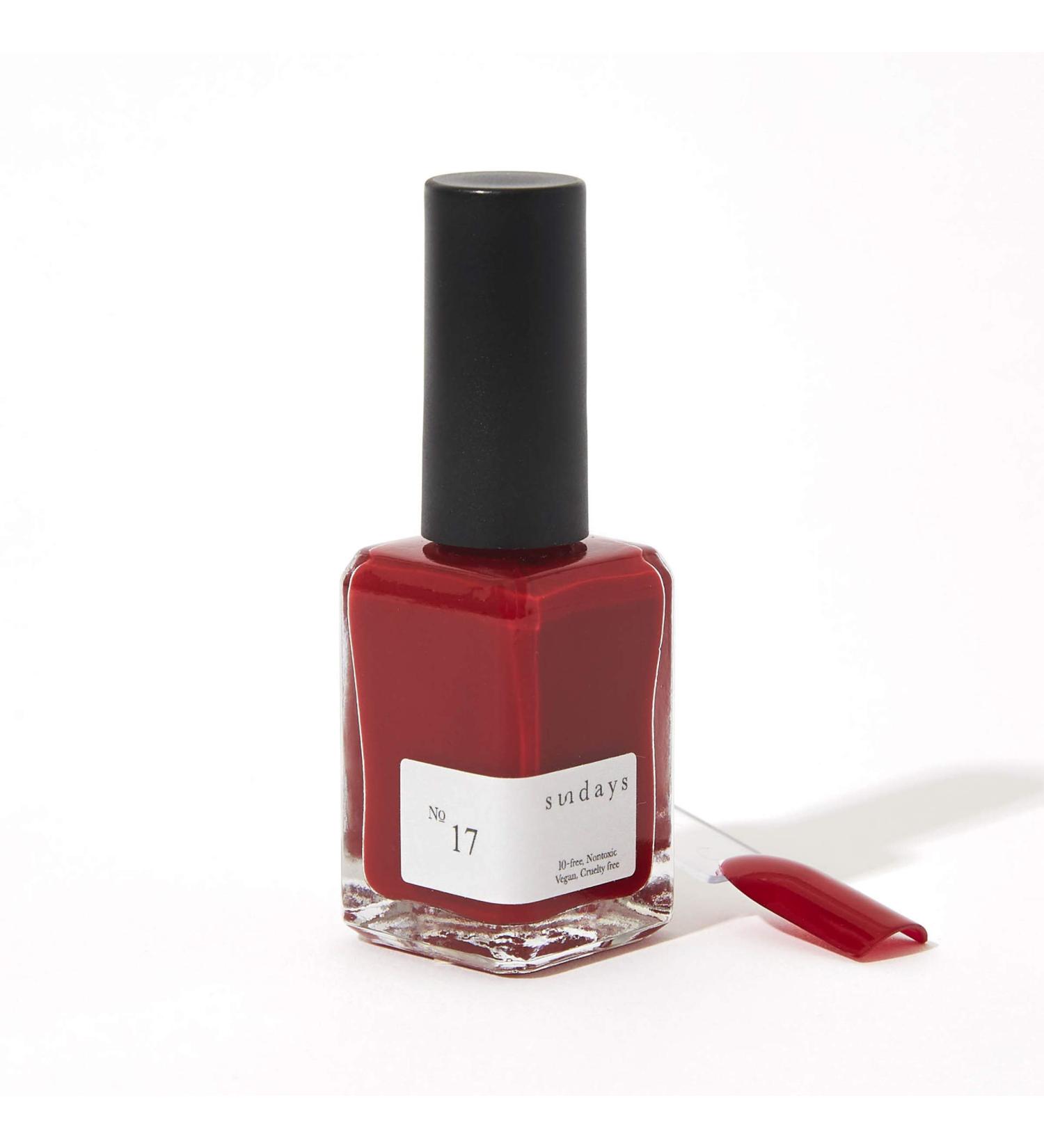 Sundays 10-Free Nontoxic Nail Polish No.17 (Deep Red) - Buy Online on GoSupps.com
