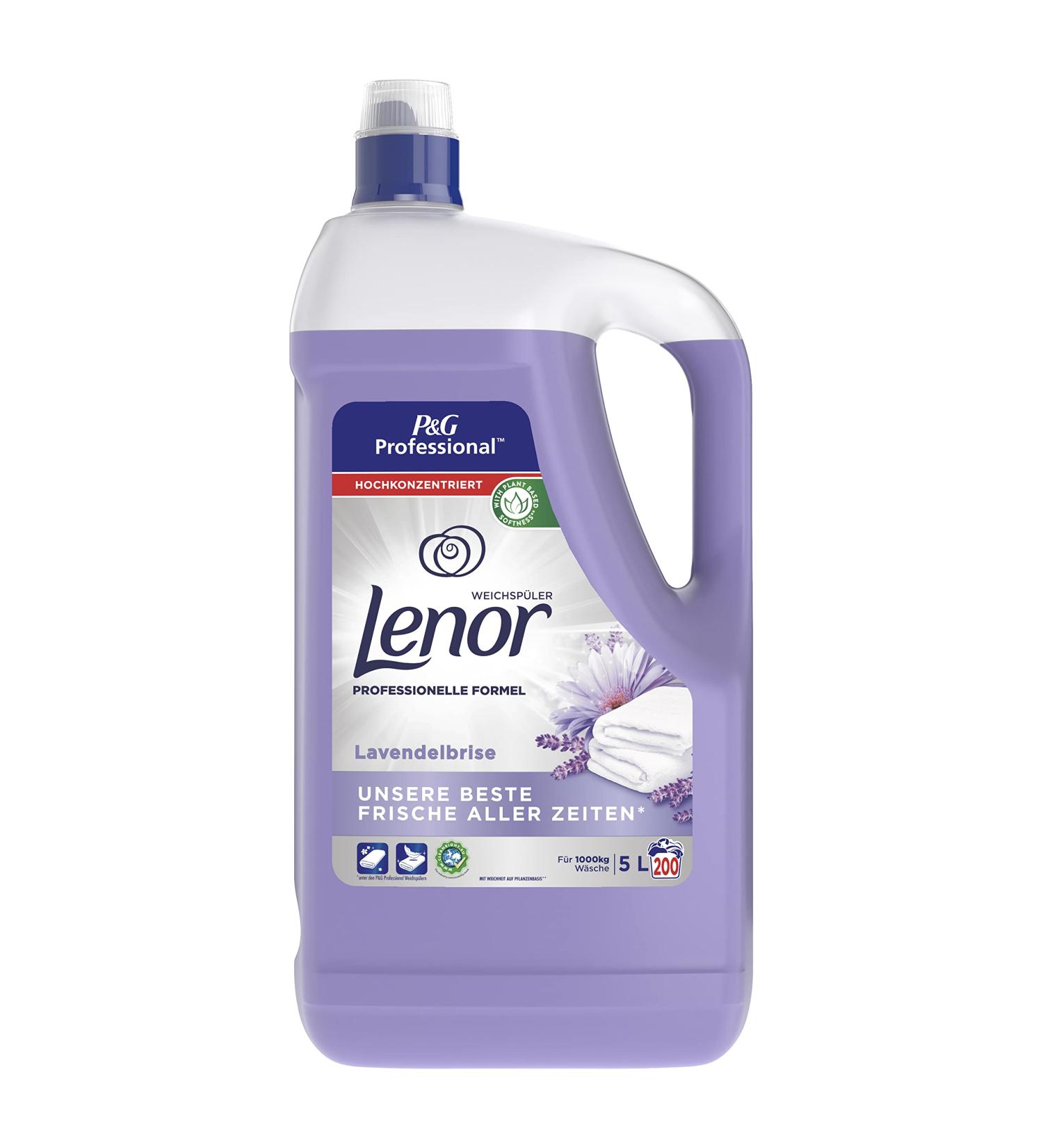 Lenor Professional Fabric Softener Lavender Breeze 200 Washes 5L 1 Pack Single