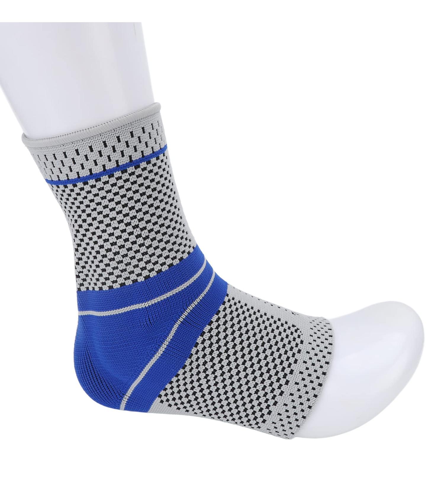 Adjustable Sports Ankle Brace - Breathable Silicone Ankle Sleeve Support for Sprains Strains & Plantar Fasciitis - Men & Women (M - Buy Online on GoSupps.com