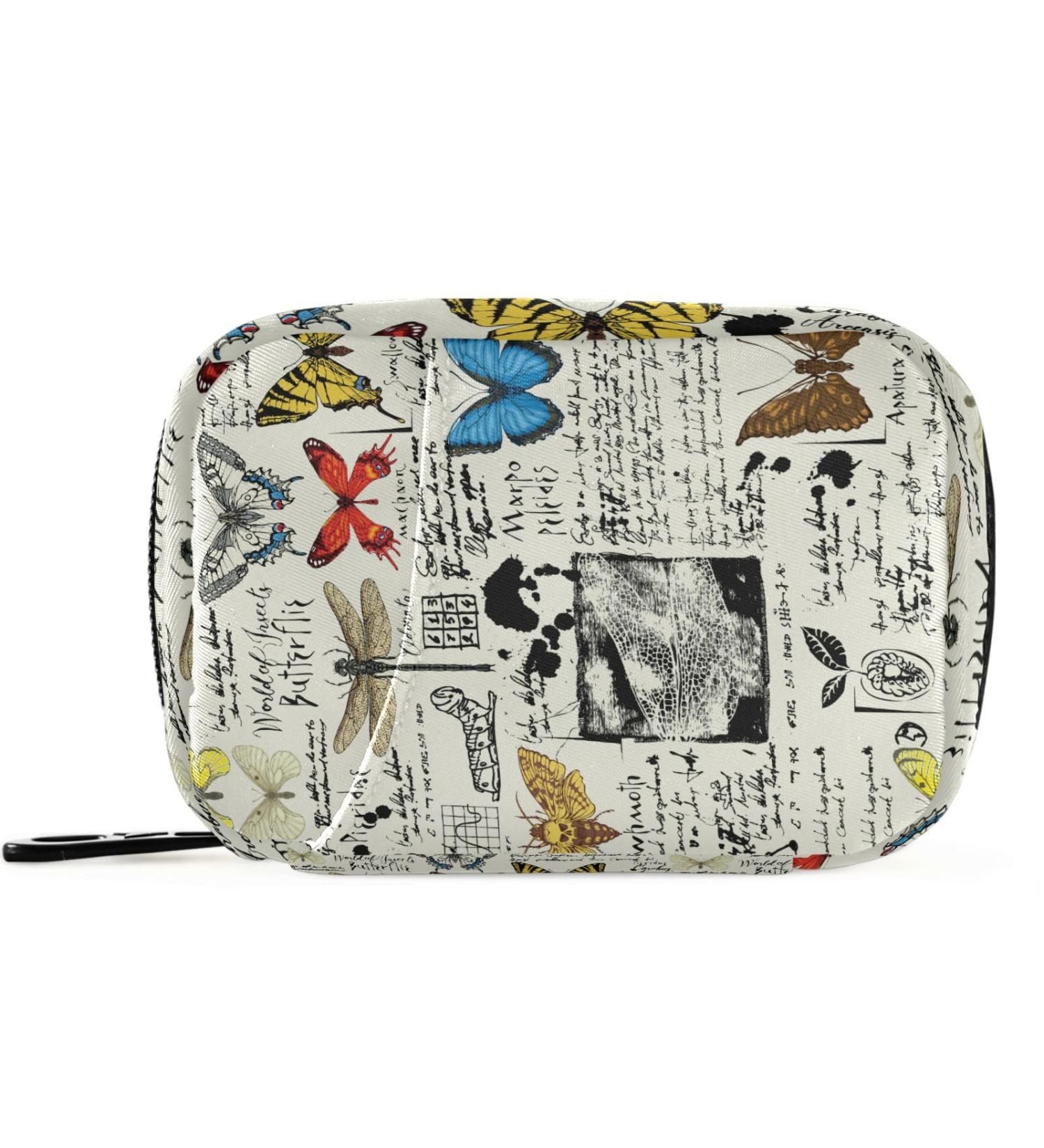 Buy Pfrewn 7-Day Colorful Butterflies Pill Organizer Case | Portable Travel Pill Box for Vitamins & Supplements - International Shipping Available - Buy Online on GoSupps.com