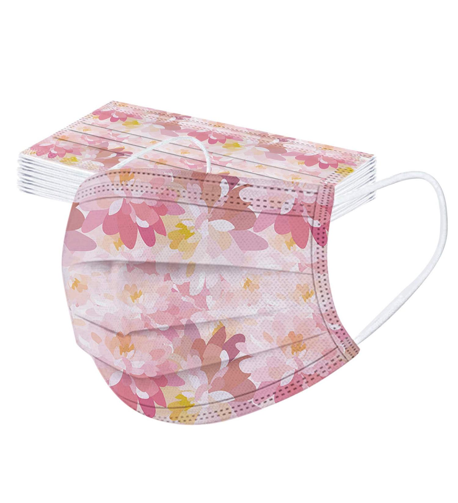 10 Pack Adult Floral Disposable Masks - Breathable Non-Woven 3-Layer Mouth Protection for Women - Multi-Functional Bandana Scarf - Buy Online on GoSupps.com