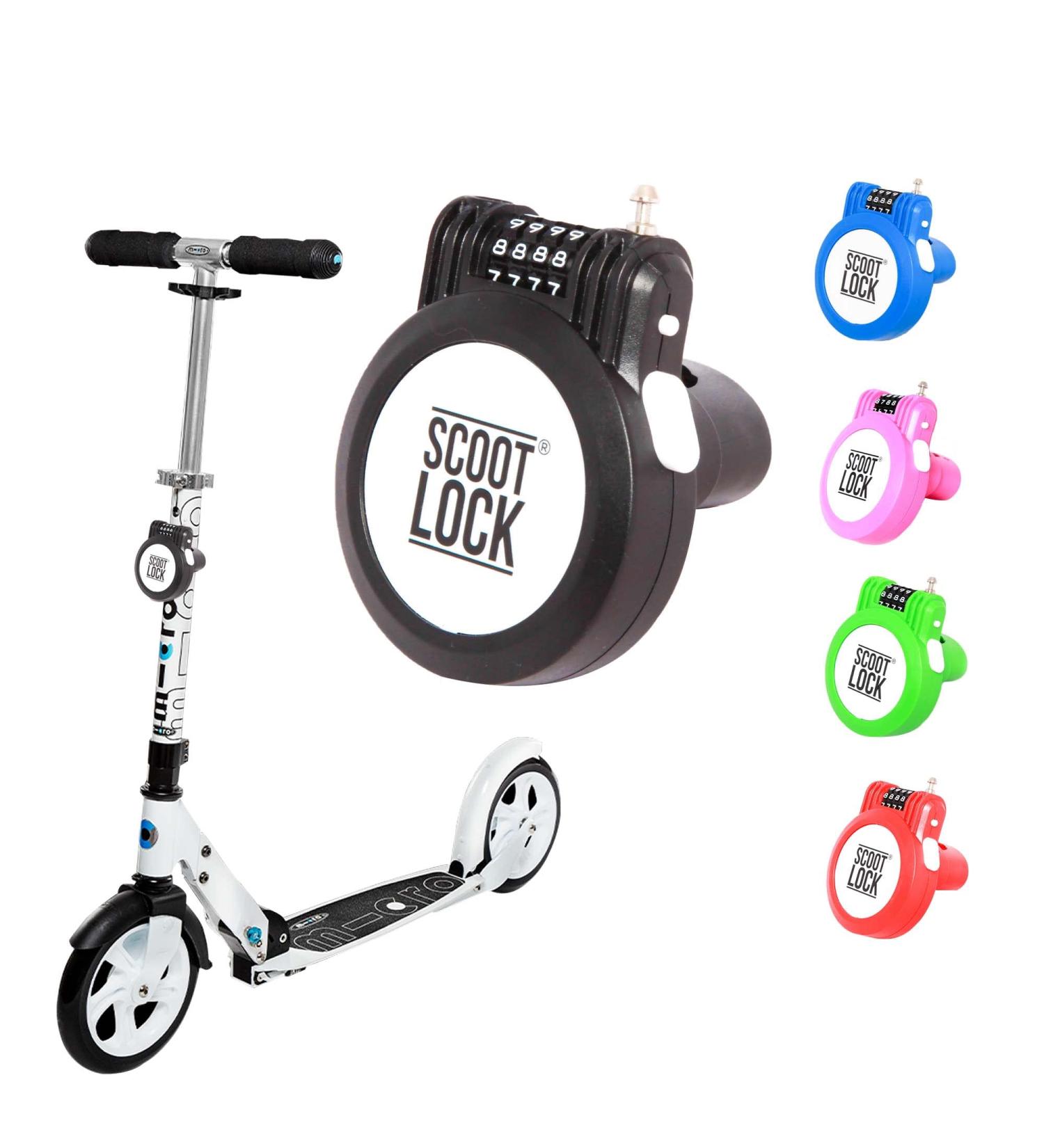 Scoot Lock | Sustainable Combination Roller & Bicycle Lock for Kids & Adults - Reinforced Micro Trunki Segway & More (Black) - Buy Online on GoSupps.com