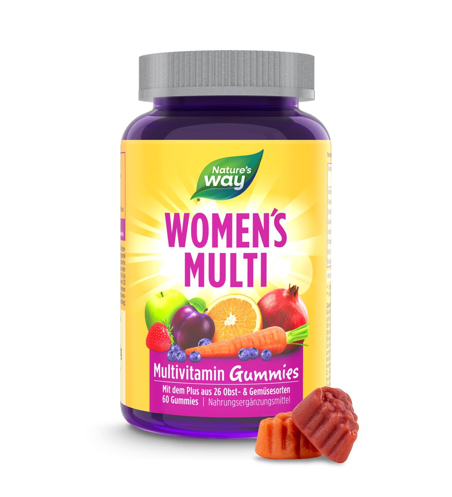 Vitamins for Women Multivitamin Gummy Bears - A-Z High Dose + Folic Acid Vitamin A C E B Complex Biotin Iodine & Zinc - 60 Vegetarian Gummies - Buy Online on GoSupps.com