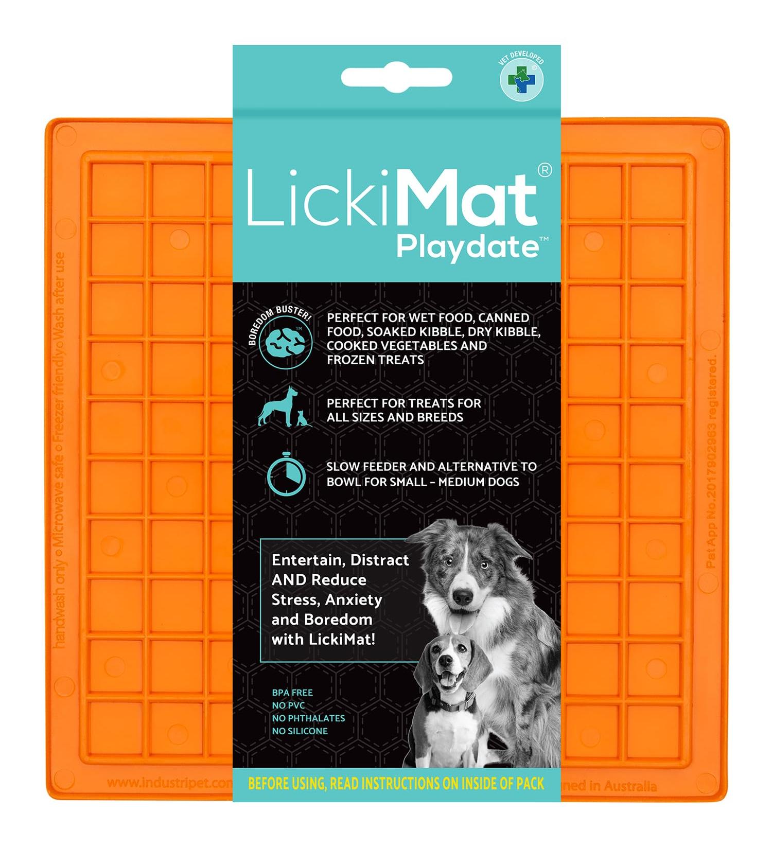Buy Innovative Lickimat Playdate Treat Mat - Orange | 1 Piece for Happy Pets - Shop Internationally! - Buy Online on GoSupps.com