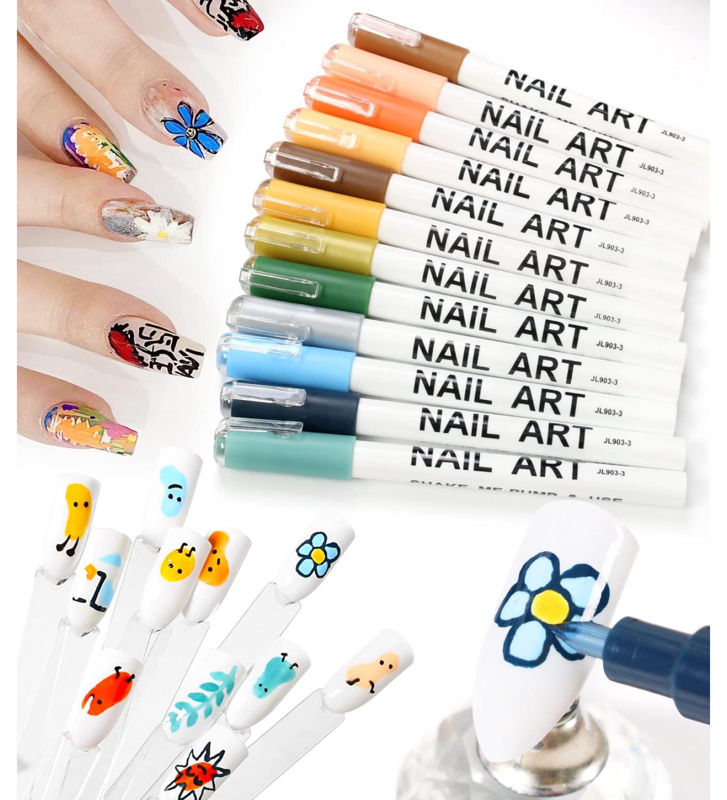 Nail Art 3D Paint Pen - Dotting Tool for Graffiti & Acrylic Designs | Perfect for Nail Art Practice - Buy Online on GoSupps.com